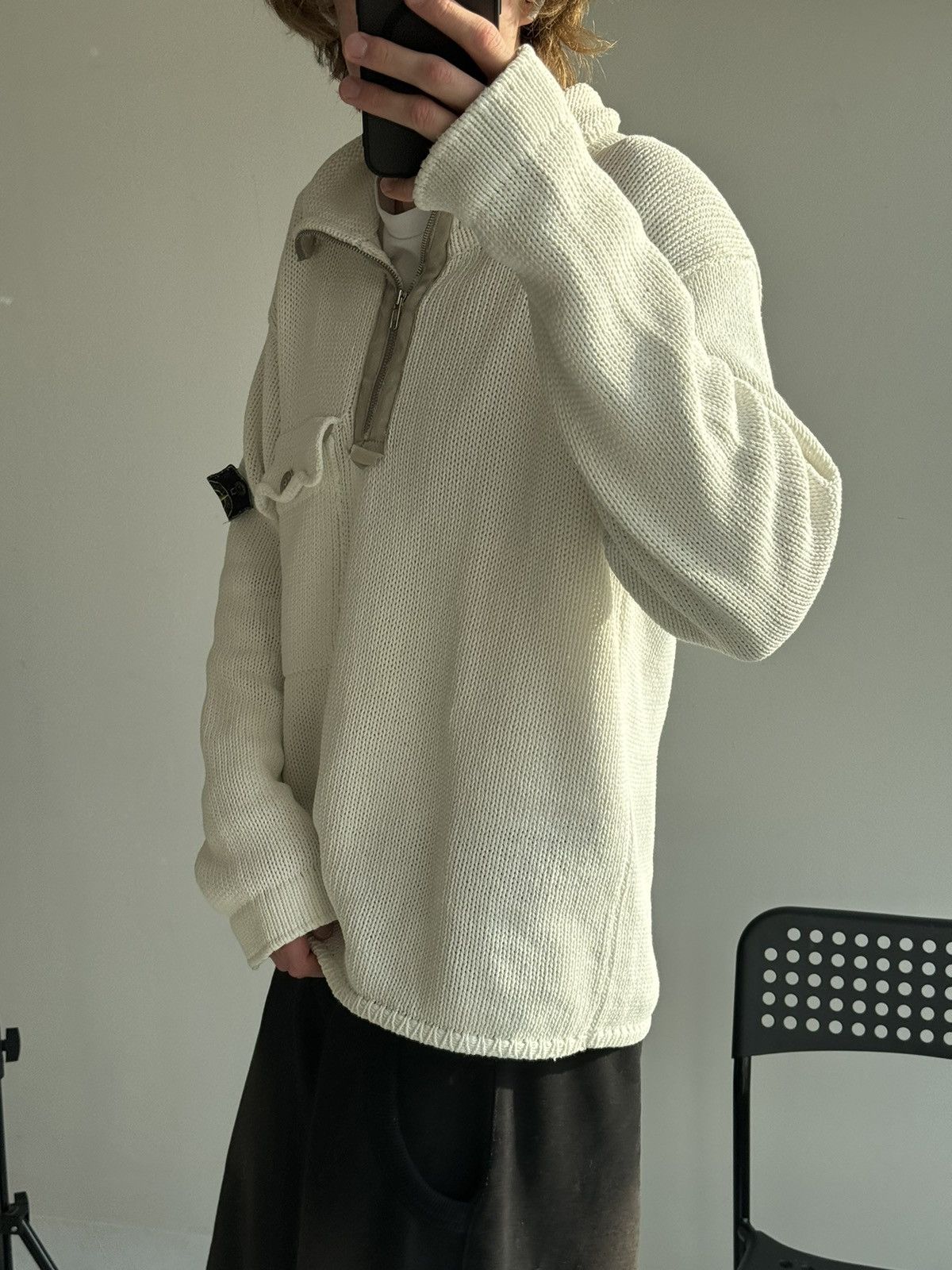 Massimo Osti Very Rare Vintage Stone Island 1/4 Knit Sweater Old Money Size US XL / EU 56 / 4 - 8 Thumbnail
