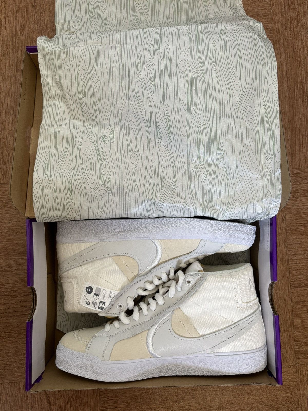 Nike NIKE SB ZOOM BLAZER MID PREMIUM PLUS « WARNING LABEL » Size US 11.5 / EU 44-45 - 11 Thumbnail