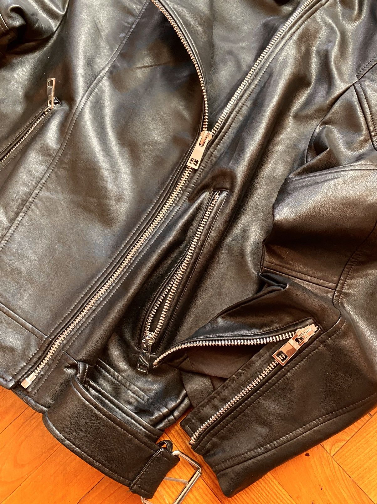 Designer × Japanese Brand Rick Owens Style Zara Leather Jacket Size US S / EU 44-46 / 1 - 5 Thumbnail