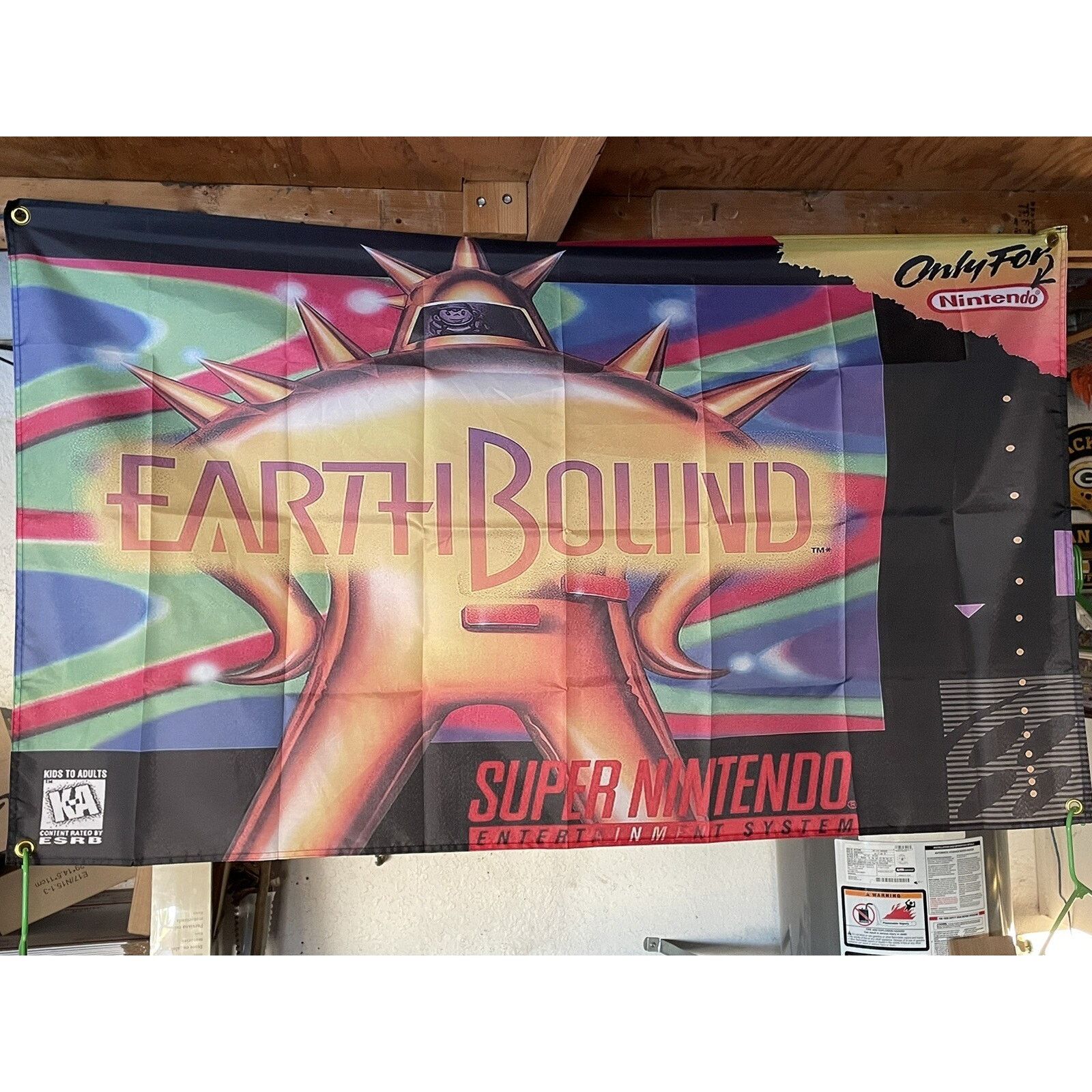 Nintendo EarthBound 5' Flag Banner Poster / Super Nintendo SNES JRPG Size ONE SIZE - 2 Thumbnail