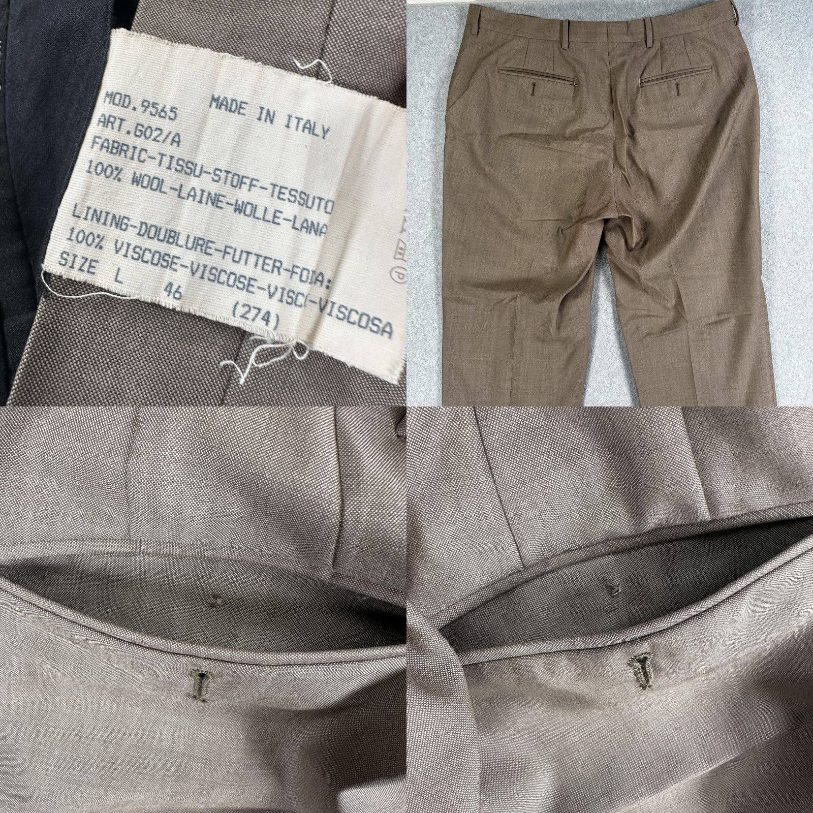 Paul Smith VINTAGE Paul Smith London Dress Pants Mens 30x30 Brown 100% Wool Flat Front Trousers Size US 33 - 8 Thumbnail