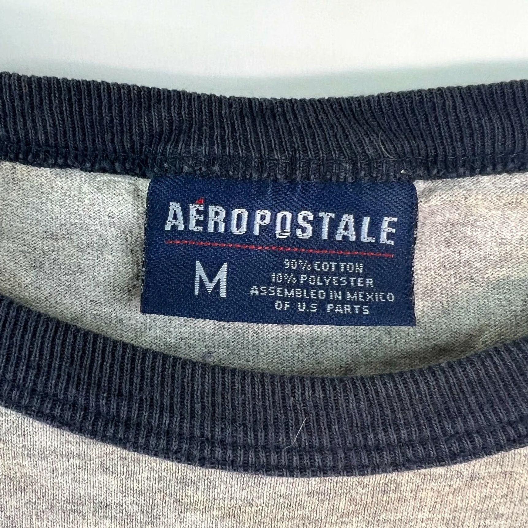 Aeropostale Aeropostale Mens Crew Neck Tack And Field A87 Gray Ringer T Shirt Size Medium Size US M / EU 48-50 / 2 - 7 Thumbnail