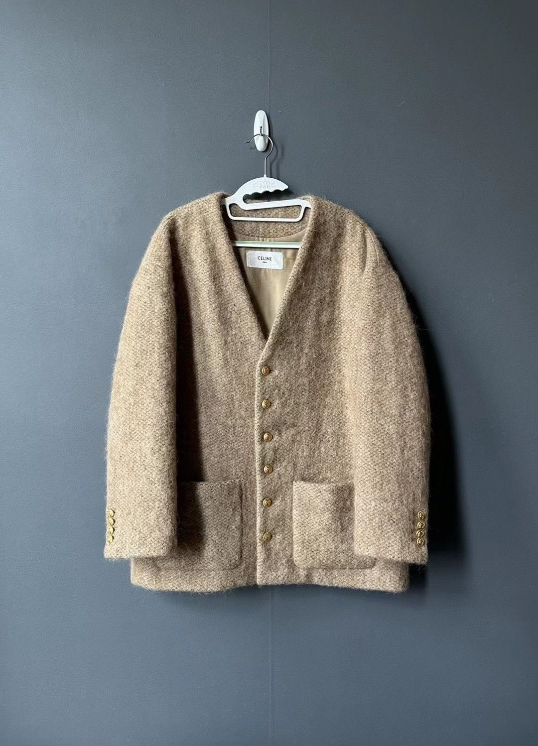 Celine Celine Beige Gold Button Cardigan Coat Size S / US 4 / IT 40 - 1 Thumbnail