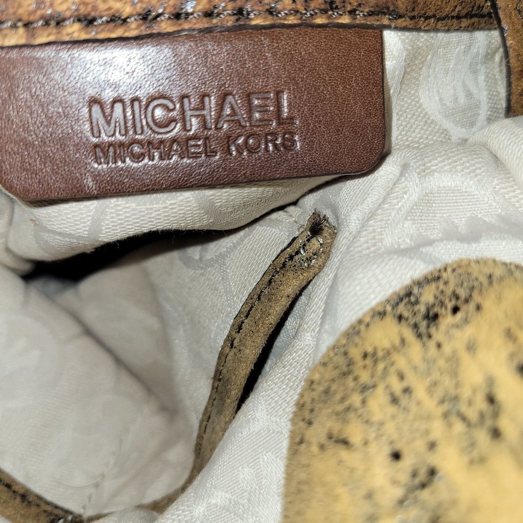 Michael Kors Michael Kors Women's Large Distressed Brown Leather Hamilton Size ONE SIZE - 9 Thumbnail