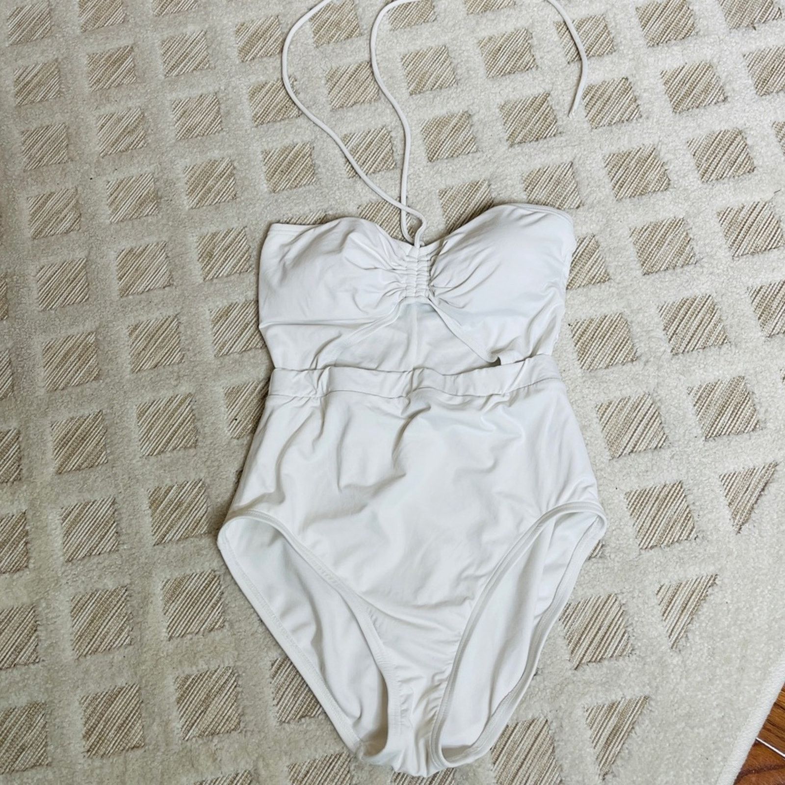Michael Kors MICHAEL Michael Kors Halter-Neck Solid One-Piece Swimsuit Size ONE SIZE - 2 Thumbnail