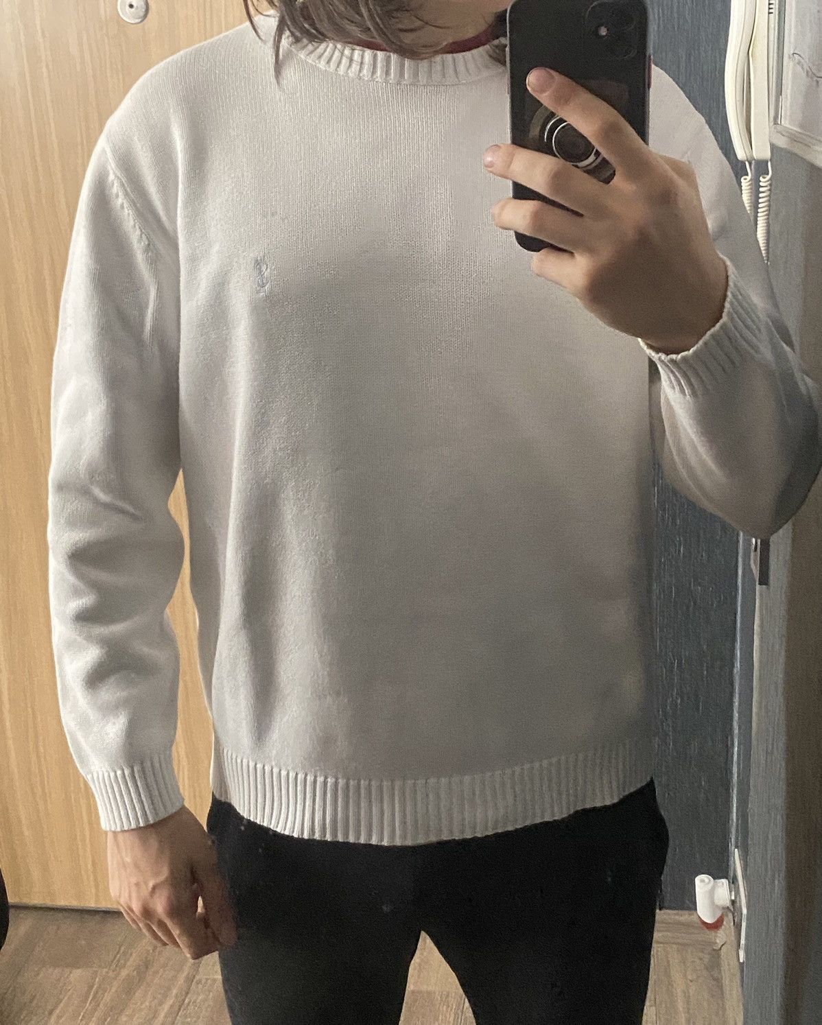 Yves Saint Laurent White YSL Sweater Knit Size US M / EU 48-50 / 2 - 20 Thumbnail