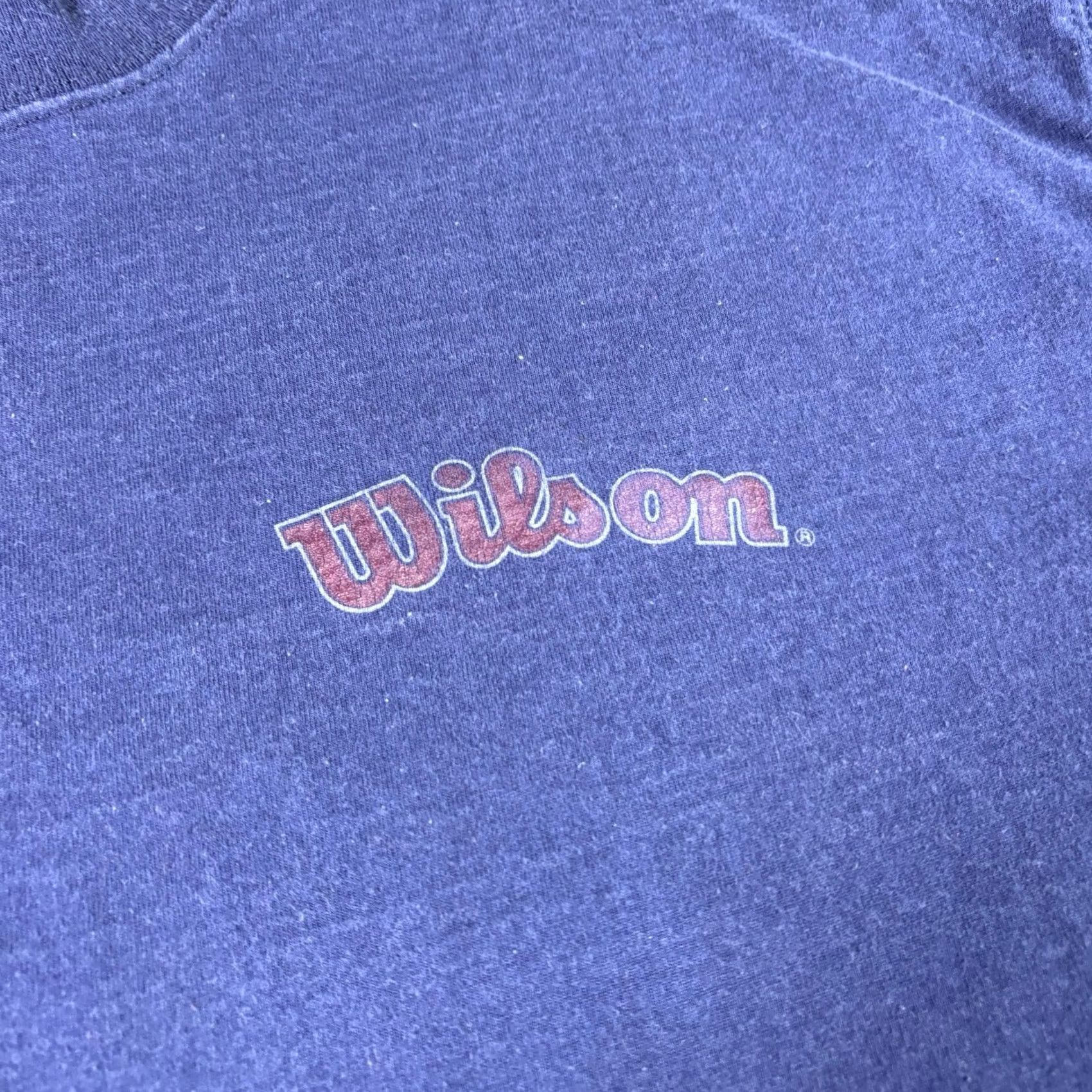 Wilson VINTAGE Wilson T Shirt Spell Out Logo Navy Blue XL USA Size US XL / EU 56 / 4 - 4 Thumbnail