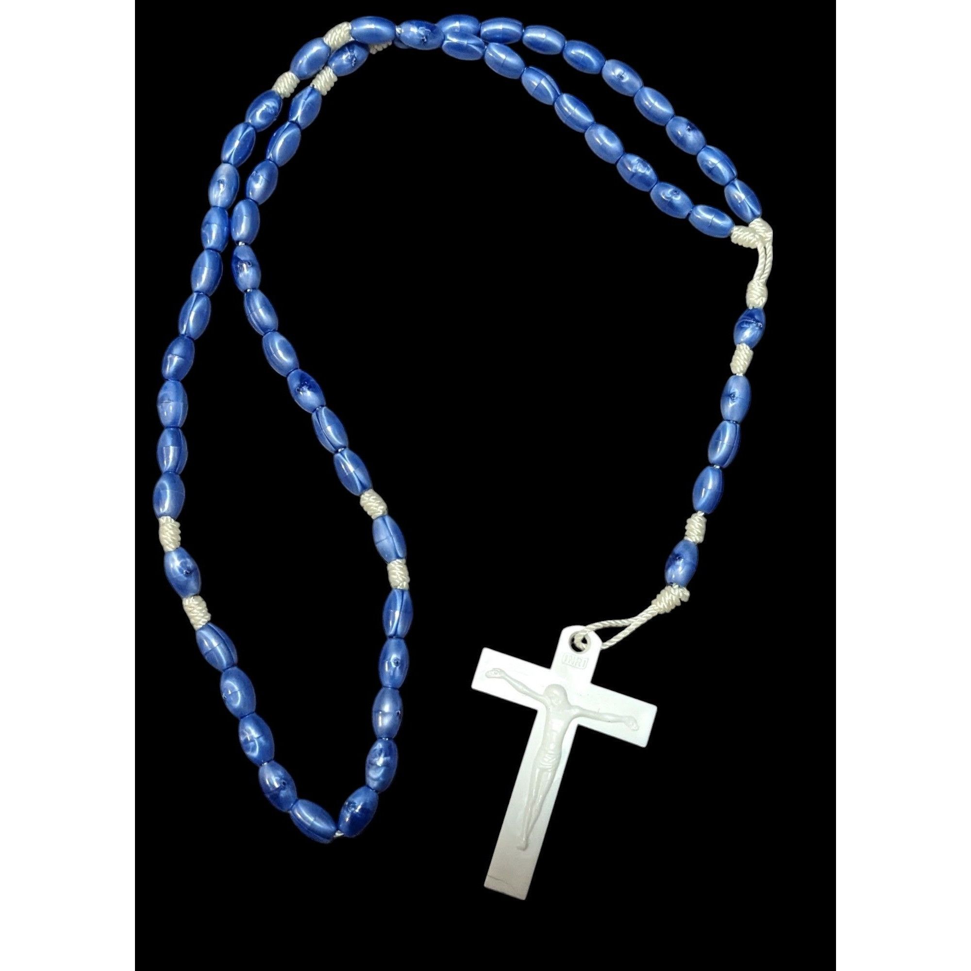 Other Blue And White Plastic Beaded Rosary Necklace Size ONE SIZE - 1 Thumbnail