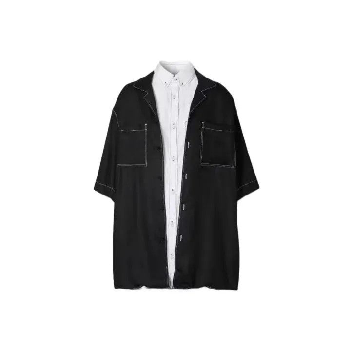 Burberry Burberry Black Short Sleeve Button-Up Shirt 0079 Size XXS / US 00 / IT 34 - 1 Thumbnail