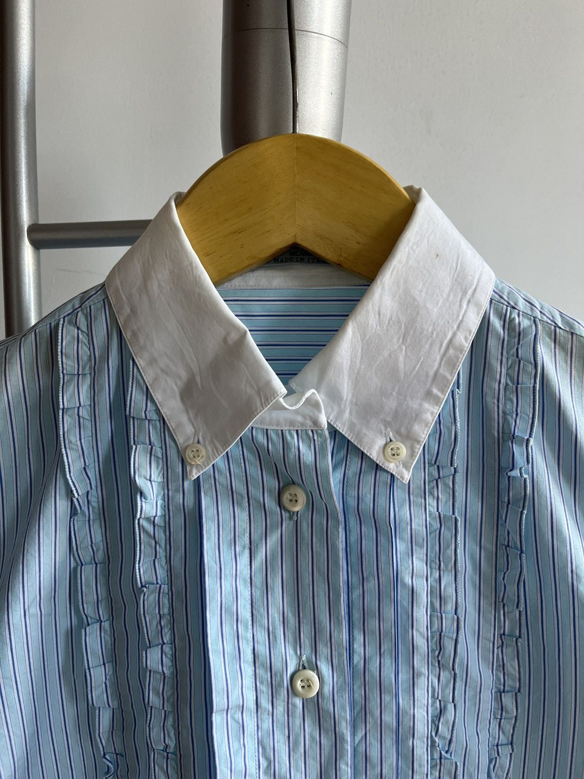 Prada Prada Ruffle Button Up Shirts Size XS / US 0-2 / IT 36-38 - 3 Thumbnail