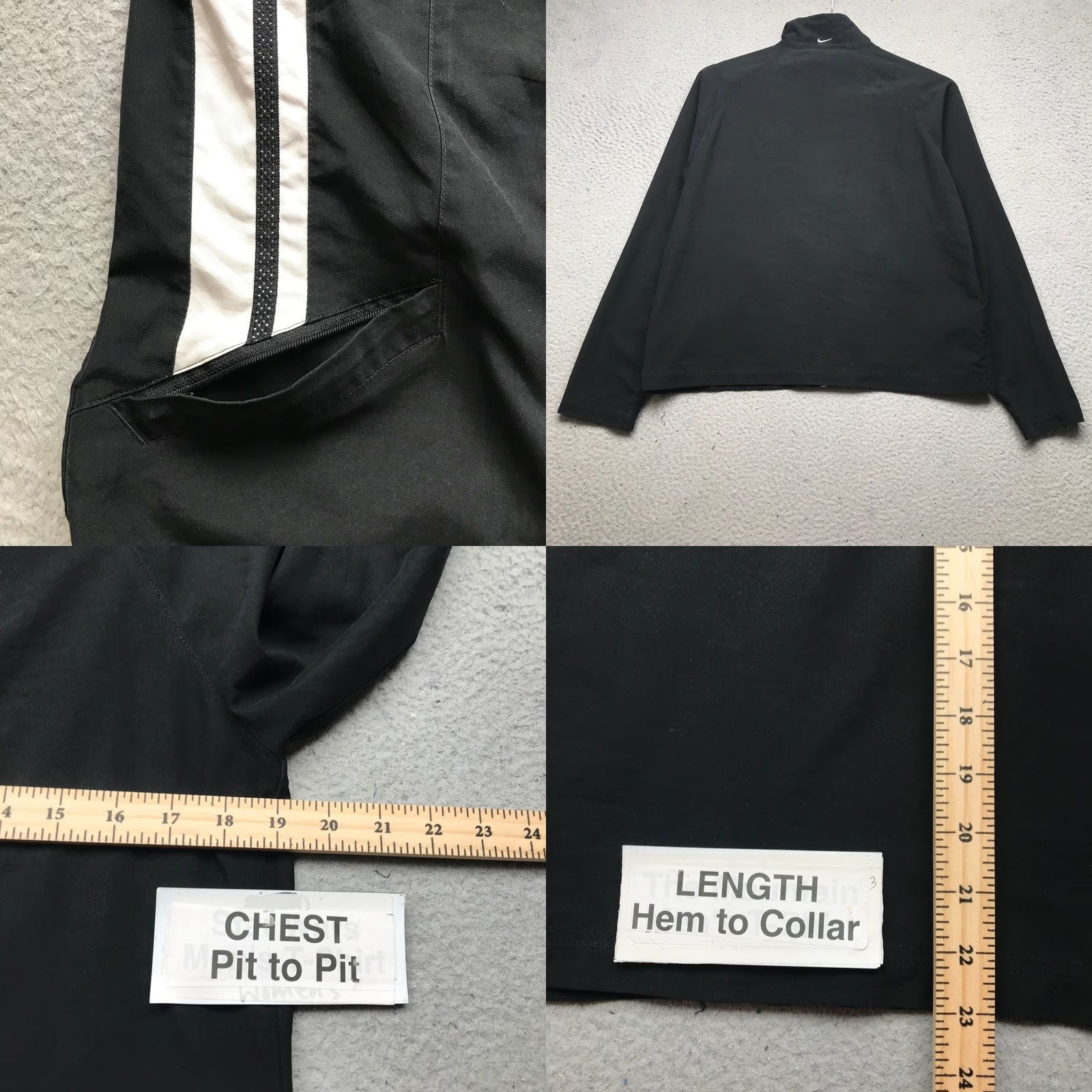 Nike VINTAGE Nike Lined Track Jacket Womens Small S Long Sleeve Full Zip Pockets Black White Swoosh Size S / US 4 / IT 40 - 8 Thumbnail