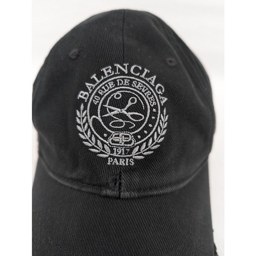 Balenciaga o1rshd1 Size: S / Embroidered Scissors Hat / Cap in Black Size ONE SIZE - 6 Thumbnail