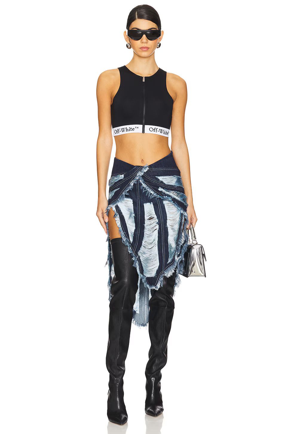 Off-White o1y1225 Denim Mini Skirt in Blue Size 28" / US 6 / IT 42 - 5 Thumbnail