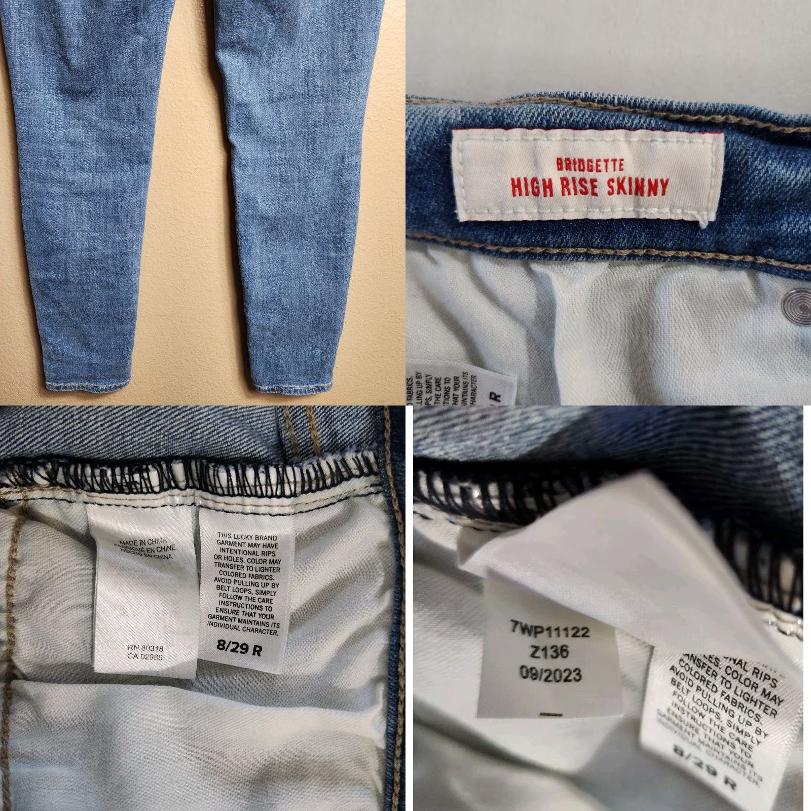 Lucky Brand Lucky Brand Jeans Women Skinny High Rise Bridgette Medium Wash 29 8/29 5-Pocket Denim Cotton Blend Blue N/A Size ONE SIZE - 8 Thumbnail