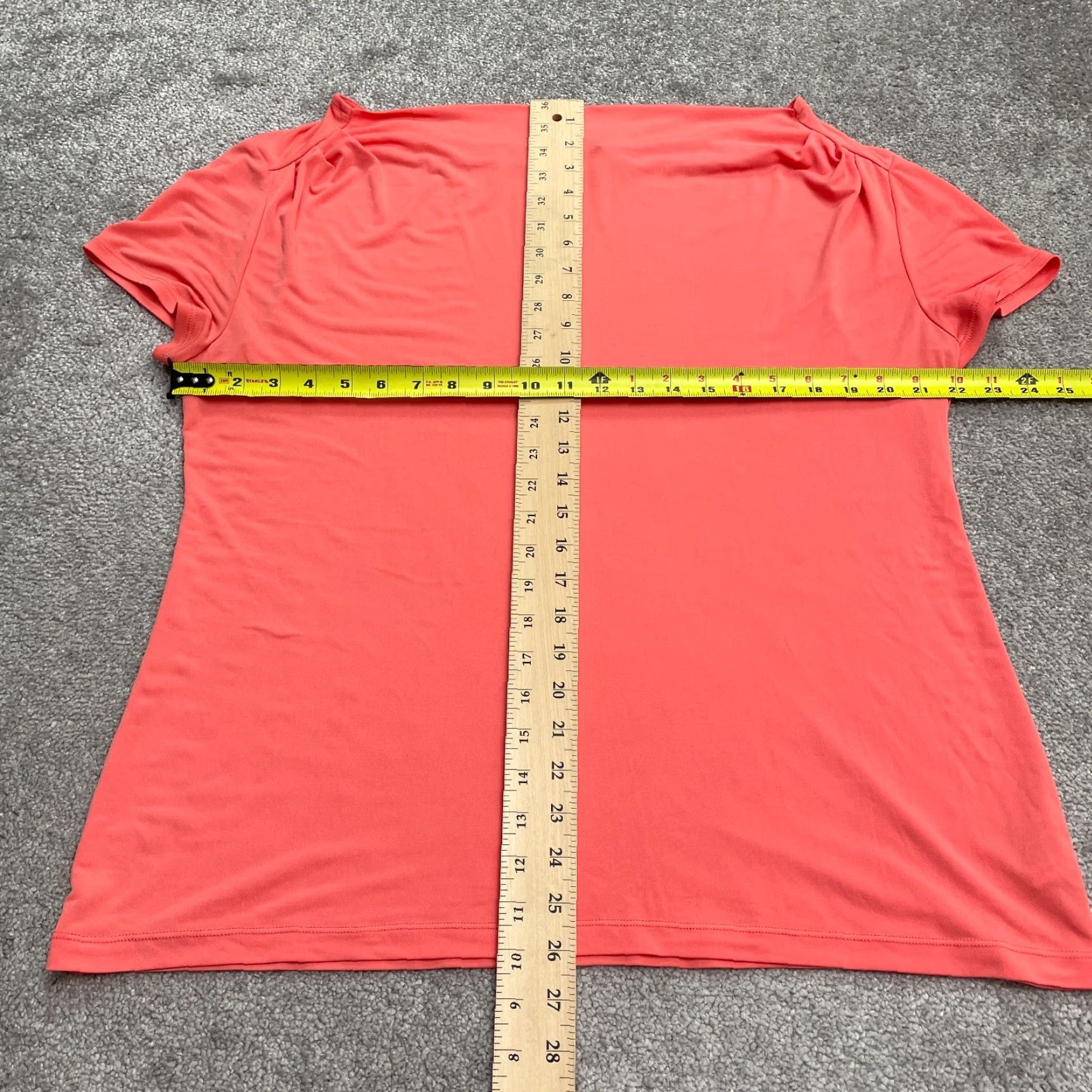 George George Blouse Shirt Womens XL Boat Neck Short Sleeve Orange Knit Polyester Spandex Casual Topjpeg Size XL / US 12-14 / IT 48-50 - 6 Thumbnail