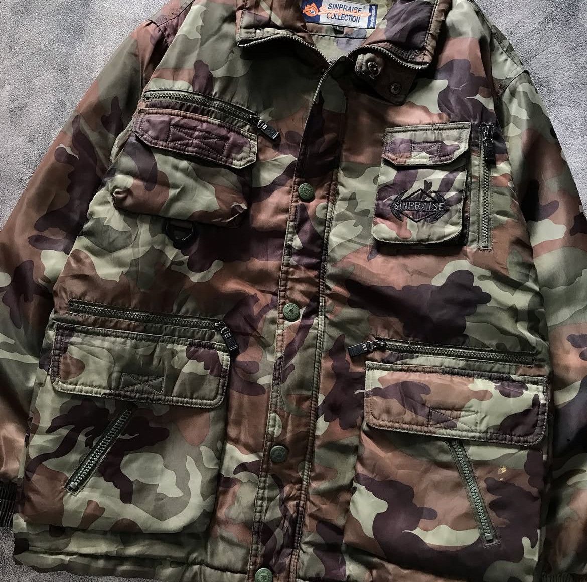 Japanese Brand 2000s Sin Army Tactical Cargo Camo Military Jacket y2k Lgb Size US XL / EU 56 / 4 - 3 Thumbnail