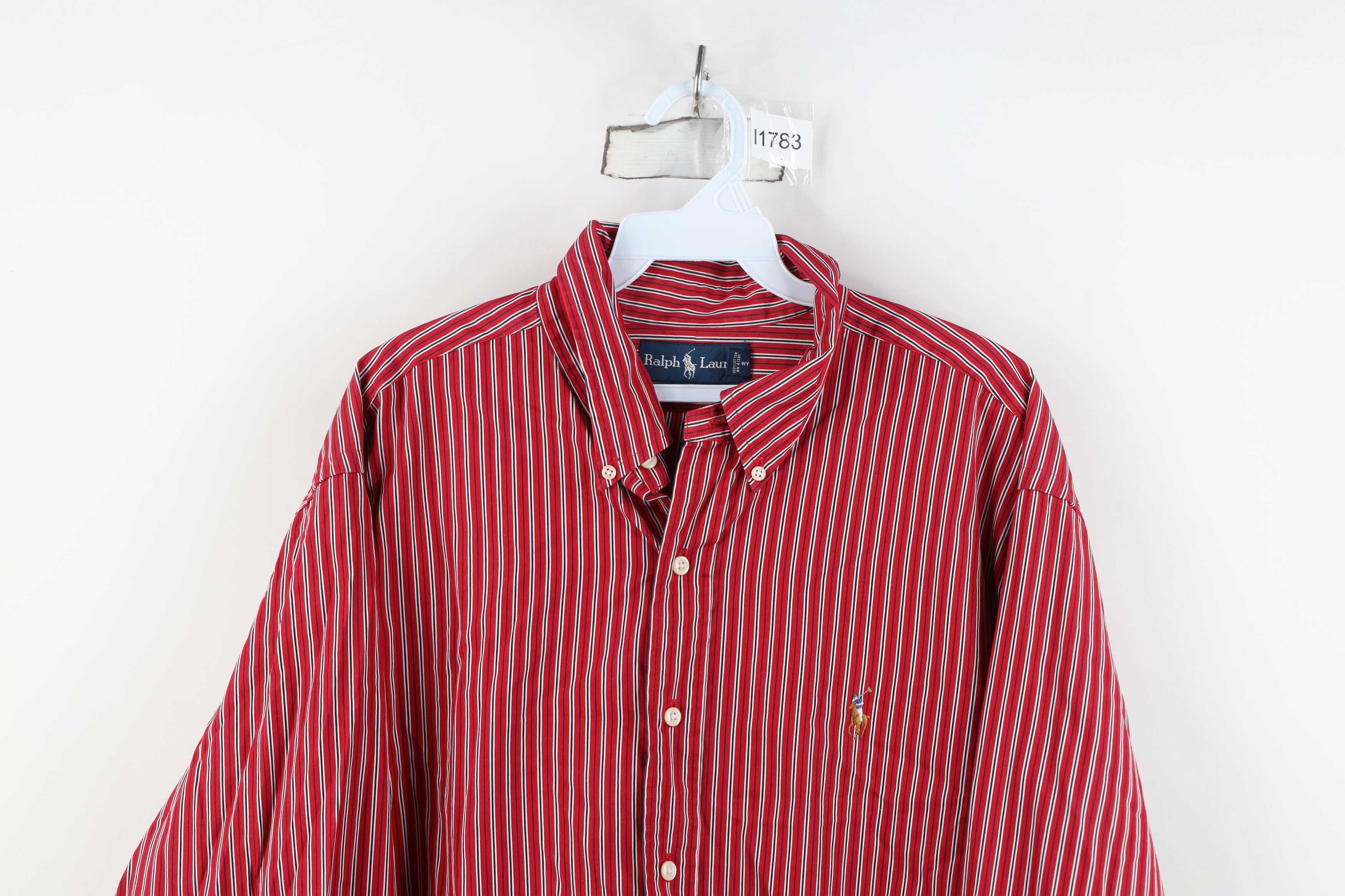 Ralph Lauren Vintage 90s Ralph Lauren Collared Button Down Shirt Red Size US XL / EU 56 / 4 - 2 Thumbnail