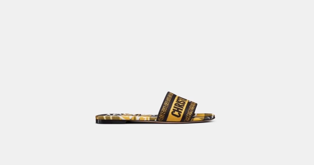 Dior o1w1db10924 Dway Slides in Yellow Black Size US 10 / IT 40 - 1 Thumbnail