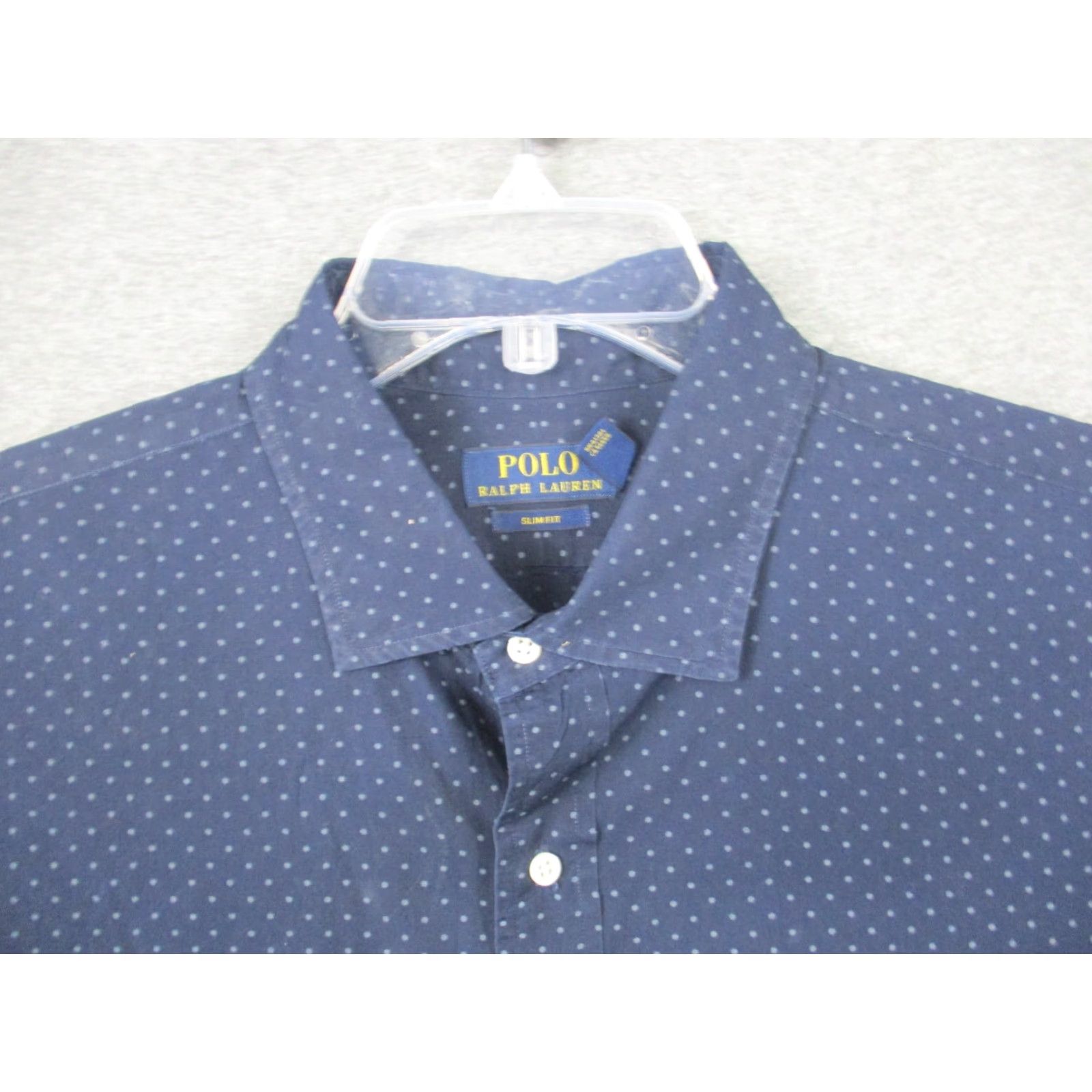 Polo Ralph Lauren Polo Ralph Shirt XXL Blue Dot Long Sleeve Slim Fit Button-Up Shirt Mens Class ic Polo Ralph Lauren Slim Fit Dot Blue Long Sleeve Shirt Size US XXL / EU 58 / 5 - 2 Thumbnail