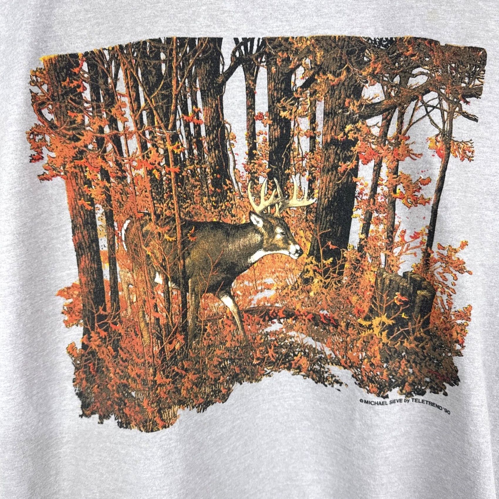 Vintage VINTAGE Bloopers Shirt Mens XL Gray Michael Sieve Graphic Art Deer Nature Animal Size US XL / EU 56 / 4 - 2 Thumbnail