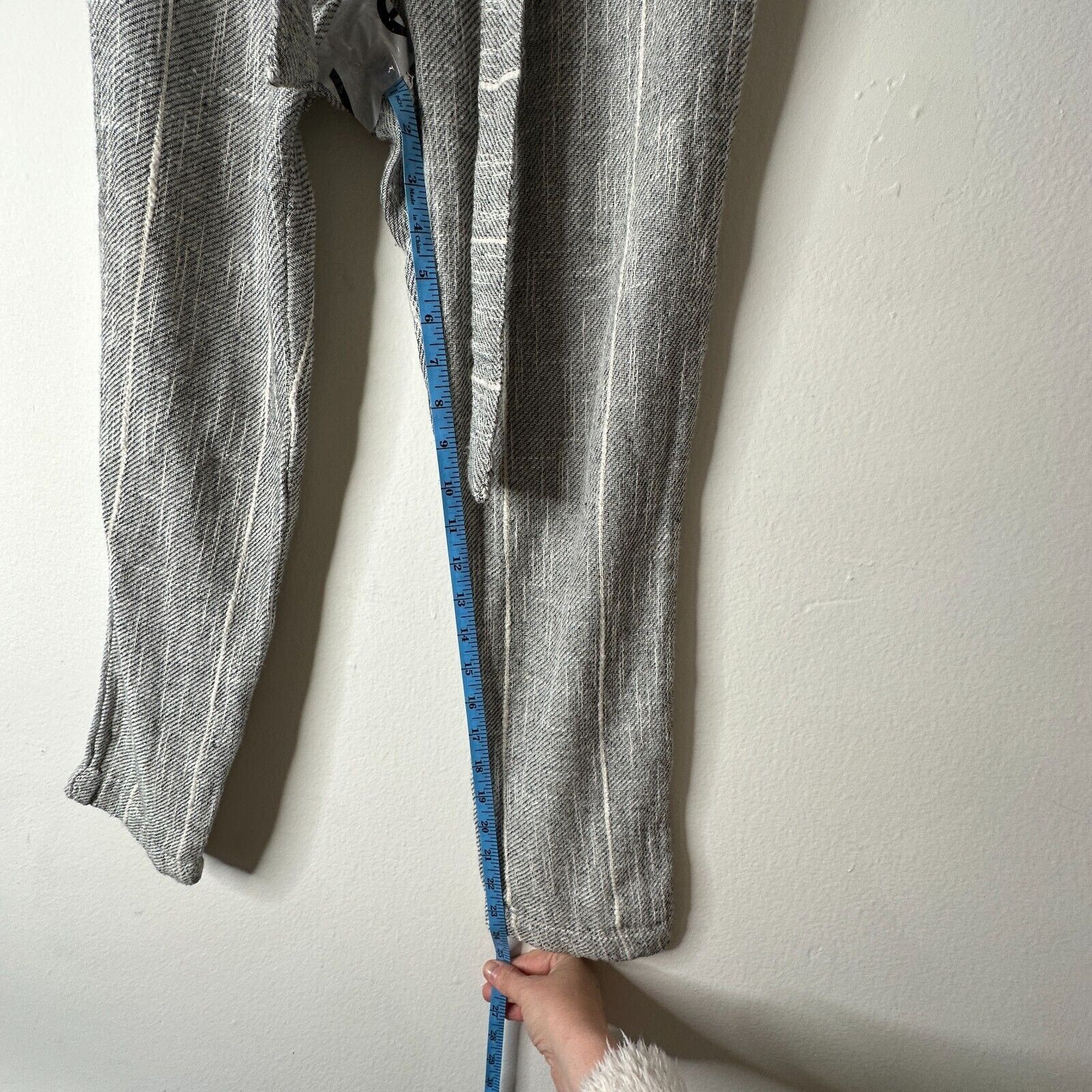 Free People Free People Casual Cream & Black Stripe Crop Pant Tie Belt 2 Size 26" / US 2 / IT 38 - 11 Thumbnail