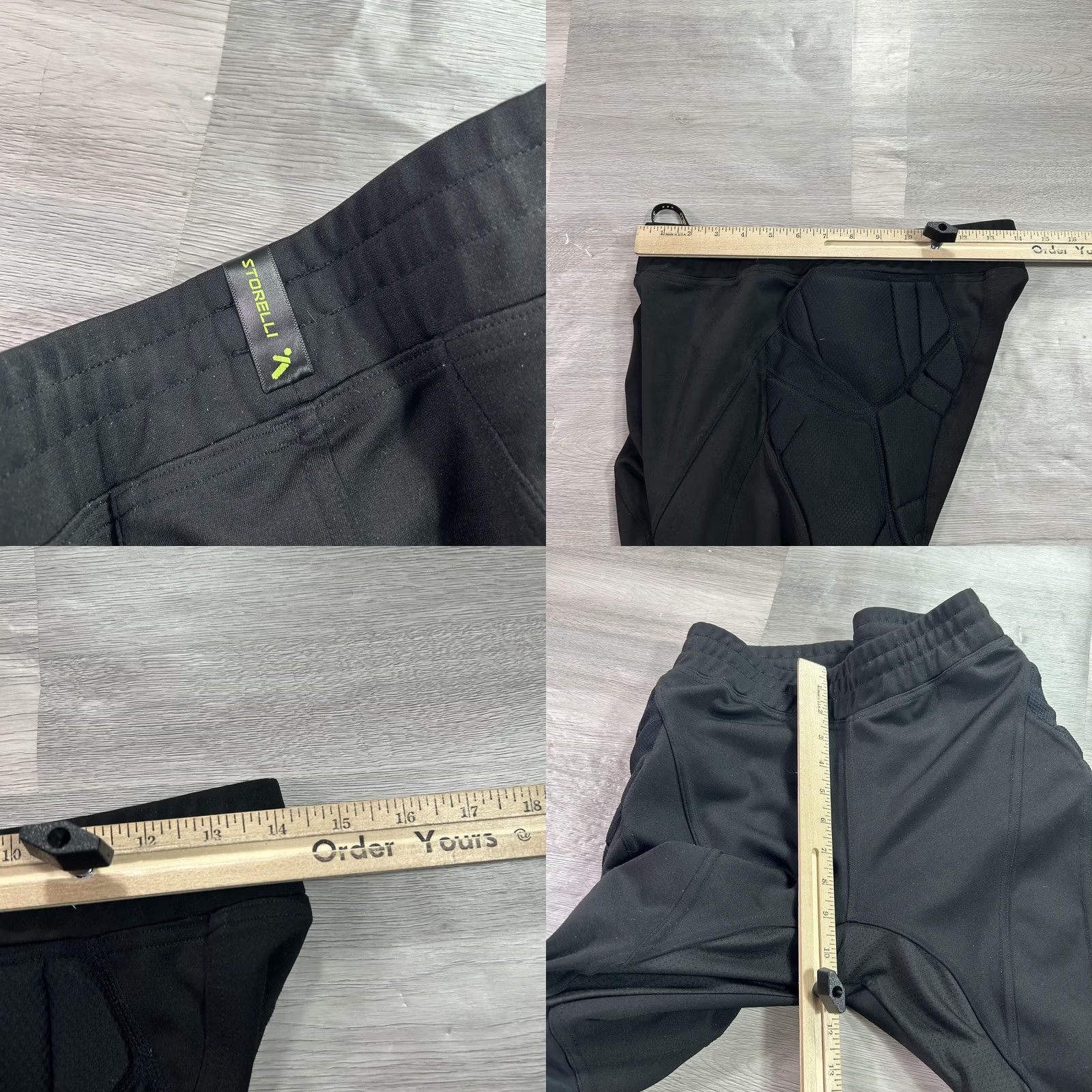 Vintage Storelli Leggings Mens Small Black Padded Compression Soccer Goalkeeper Pants Size US 29 - 8 Thumbnail