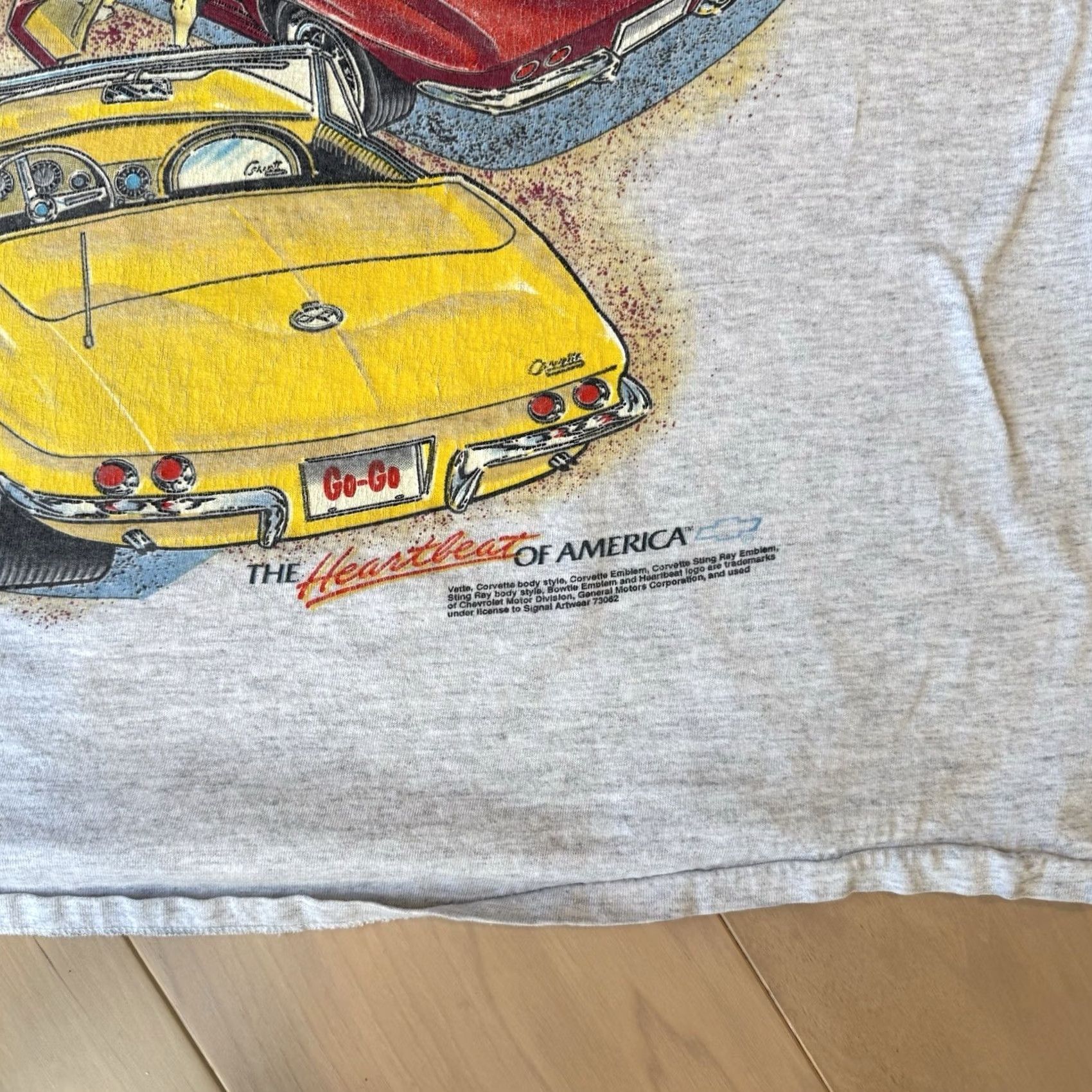 Vintage Vintage Chevrolet Corvette Shirt XL Gray 90s Made USA SSI Heartbeat of America Mens T-Shirt Size US XL / EU 56 / 4 - 7 Thumbnail