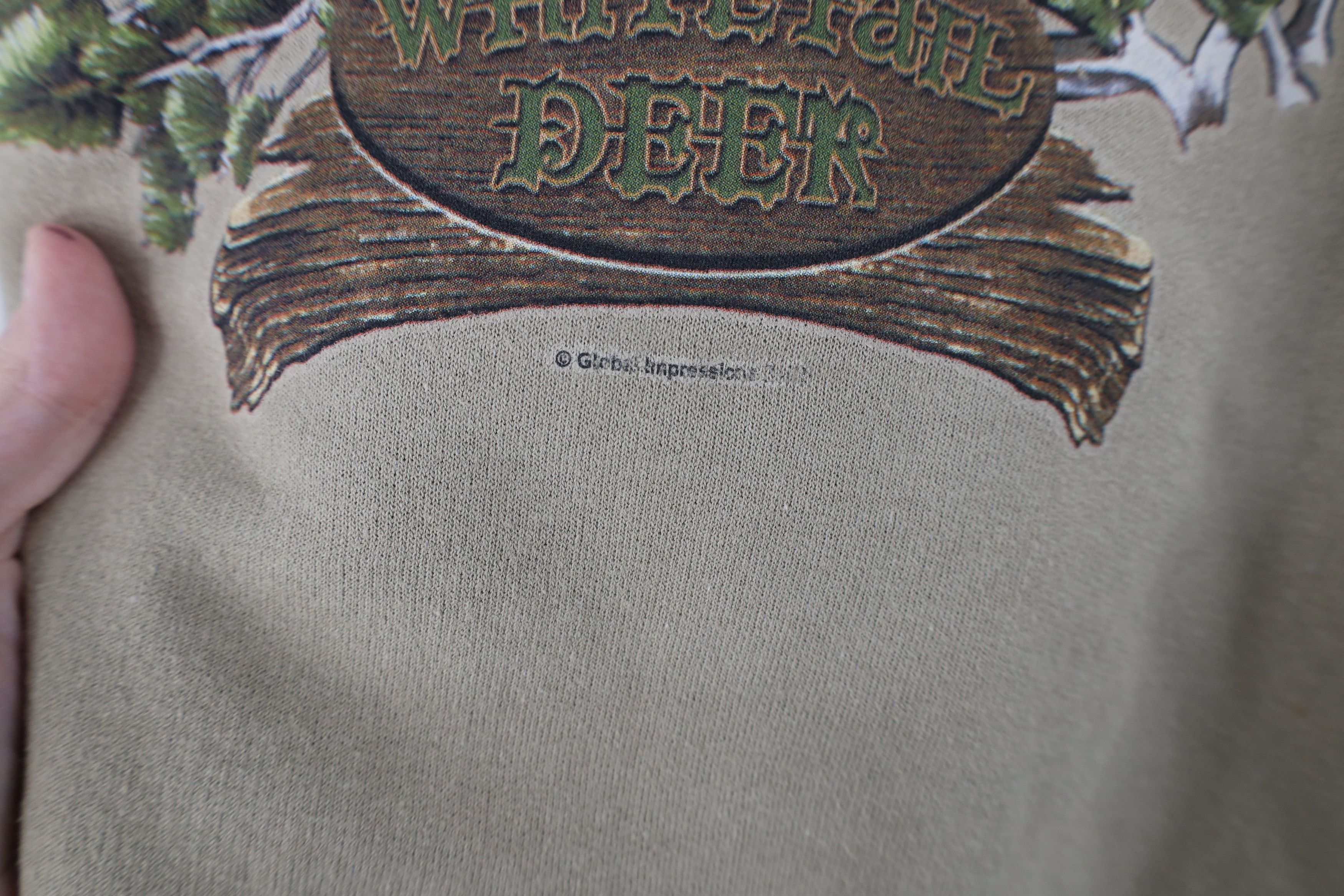Vintage Vintage 90s Streetwear Deer Buck Crewneck Sweatshirt Beige Size US XXL / EU 58 / 5 - 5 Thumbnail