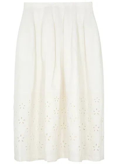 Chloe o1y0825 Midi Skirt in Ivory Size 27" / US 4 / IT 40 - 1 Thumbnail