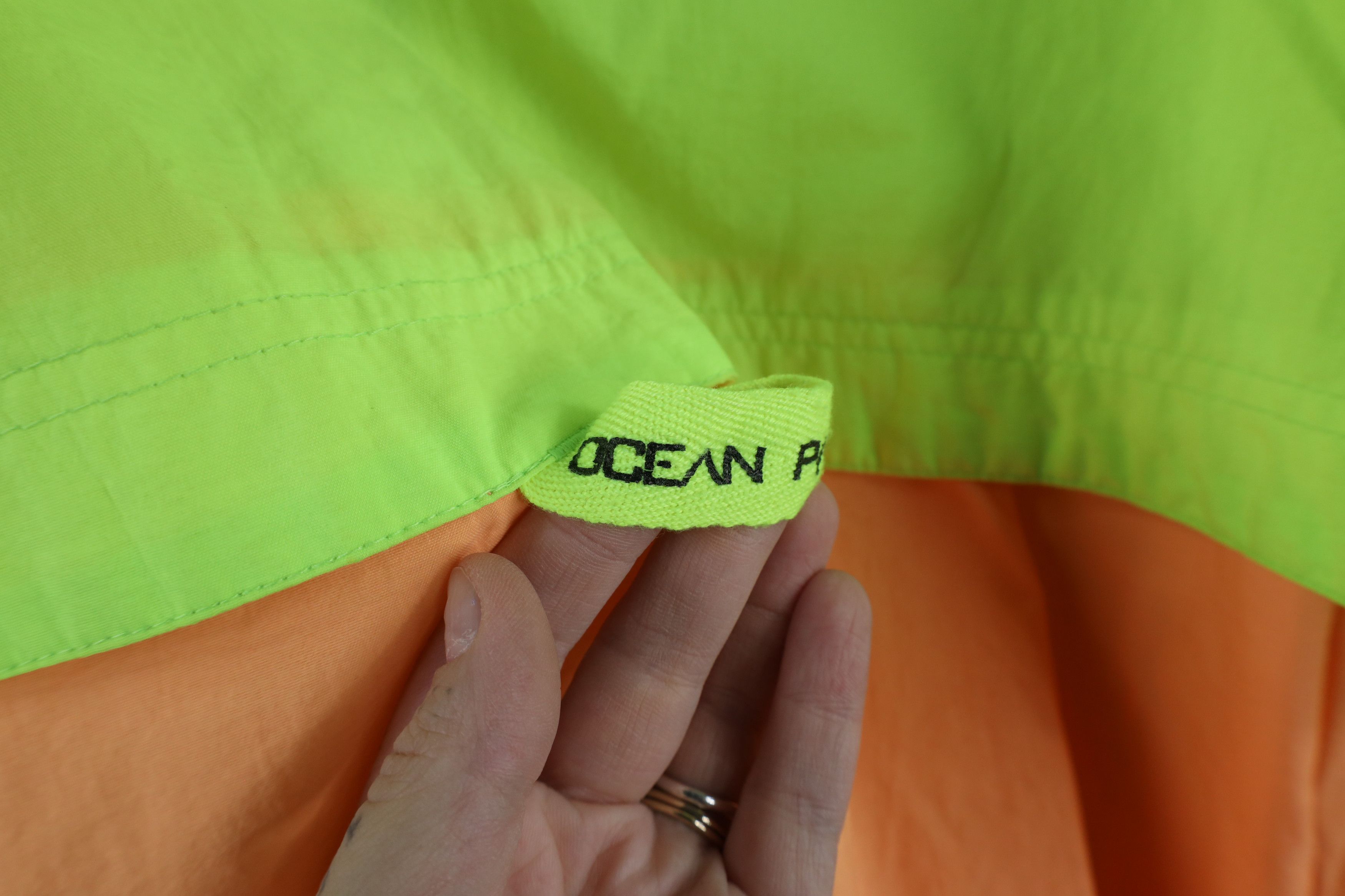Ocean Pacific × Vintage Vintage 90s Ocean Pacific Surf Block Neon Windbreaker Jacket Size US XL / EU 56 / 4 - 17 Thumbnail
