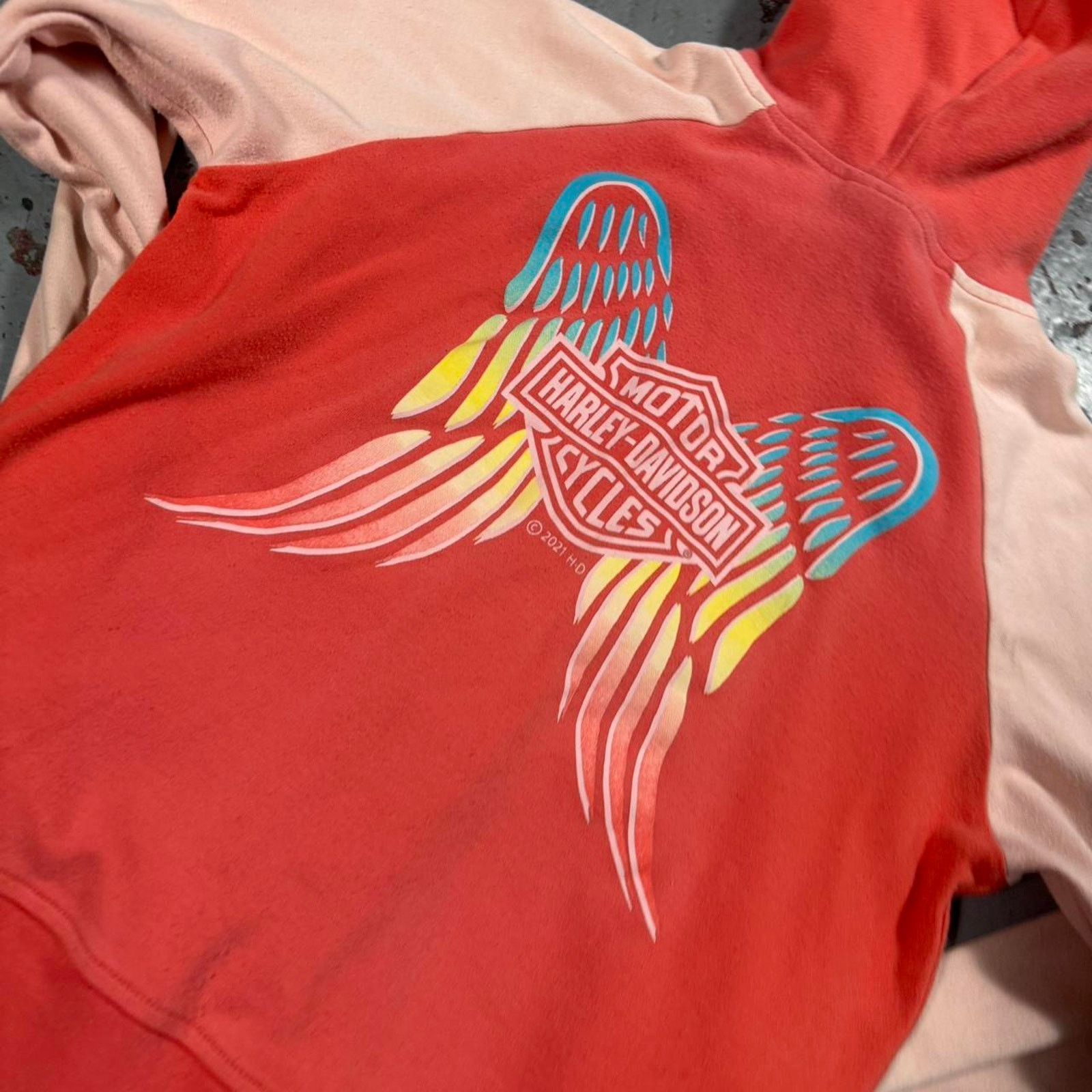 Harley Davidson Orange womens harley davidson zip up Hoodie Size S / US 4 / IT 40 - 5 Thumbnail