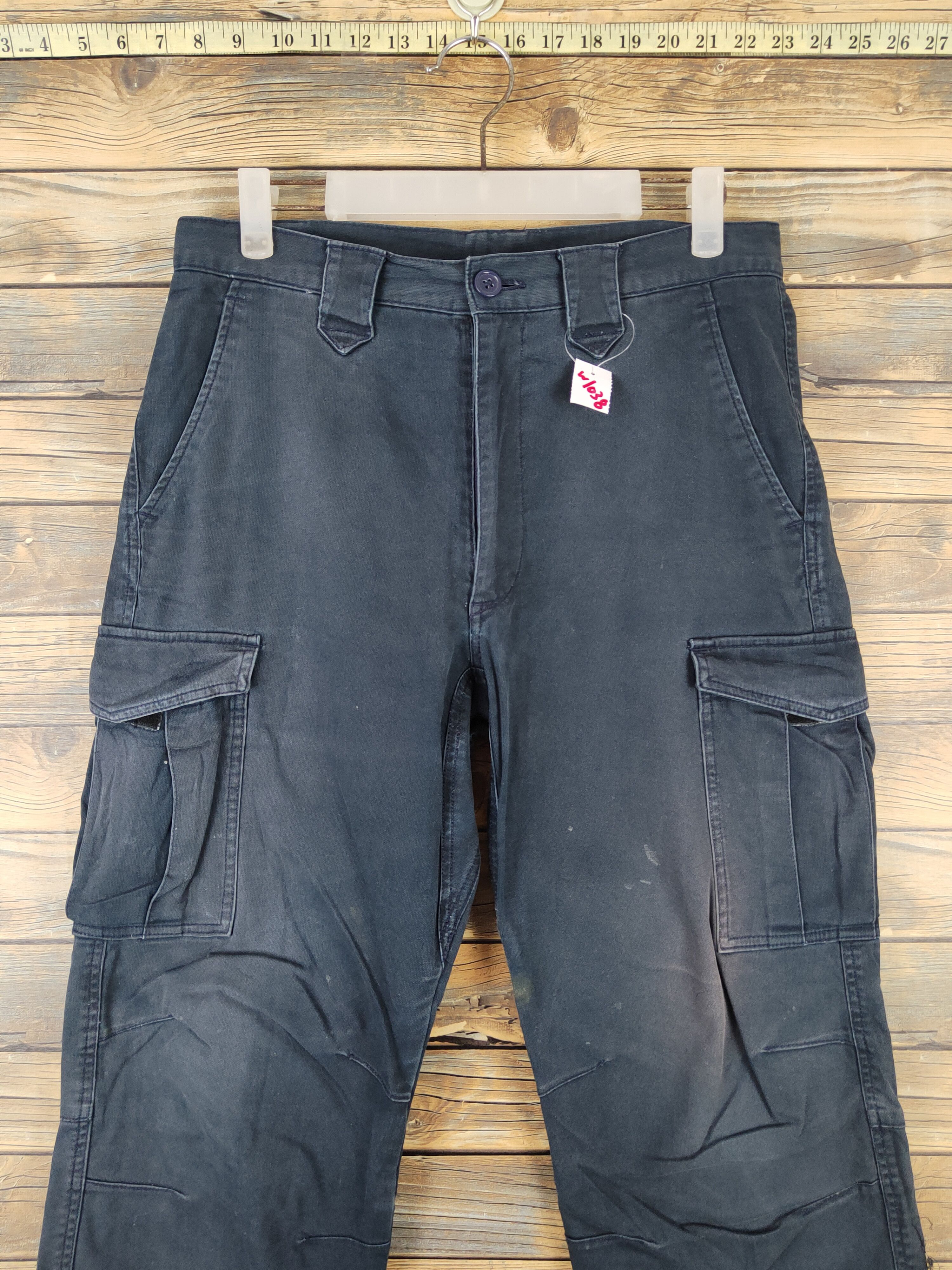 Japanese Brand Japanese Brand Navy Faded Multipocket Cargo Pants #W1038 Size US 31 - 2 Thumbnail