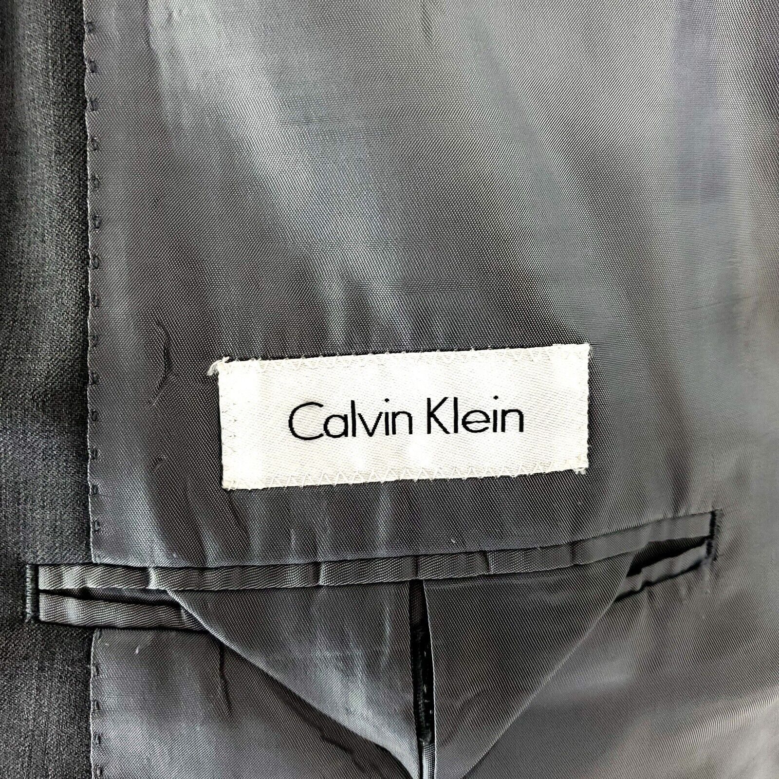 Calvin Klein Calvin Klein Wool 2 Button Blazer 42R Gray Peak Lapel Suit J Size 42R - 7 Thumbnail