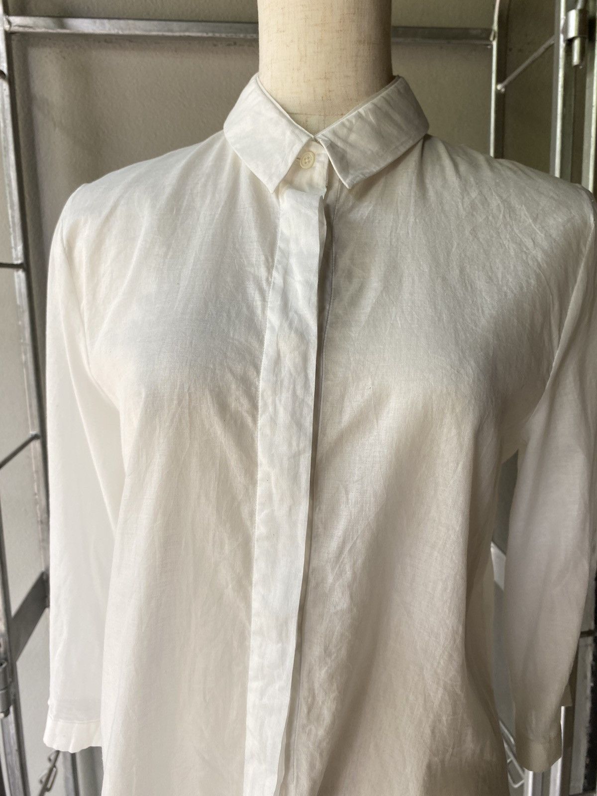 Jil Sander Jil Sander 3/4 Sleeve White Shirt Size XXS / US 00 / IT 34 - 4 Thumbnail