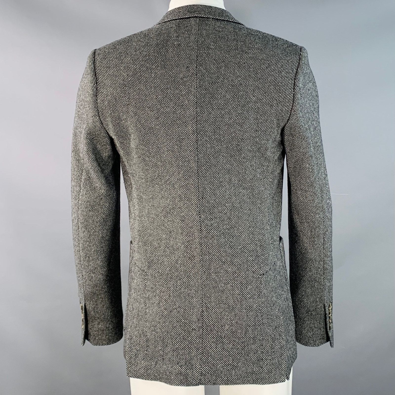 AMI AMI Size 36 Black Woven Wool Blend Notch Lapel Sport Coat Size 36R - 4 Thumbnail
