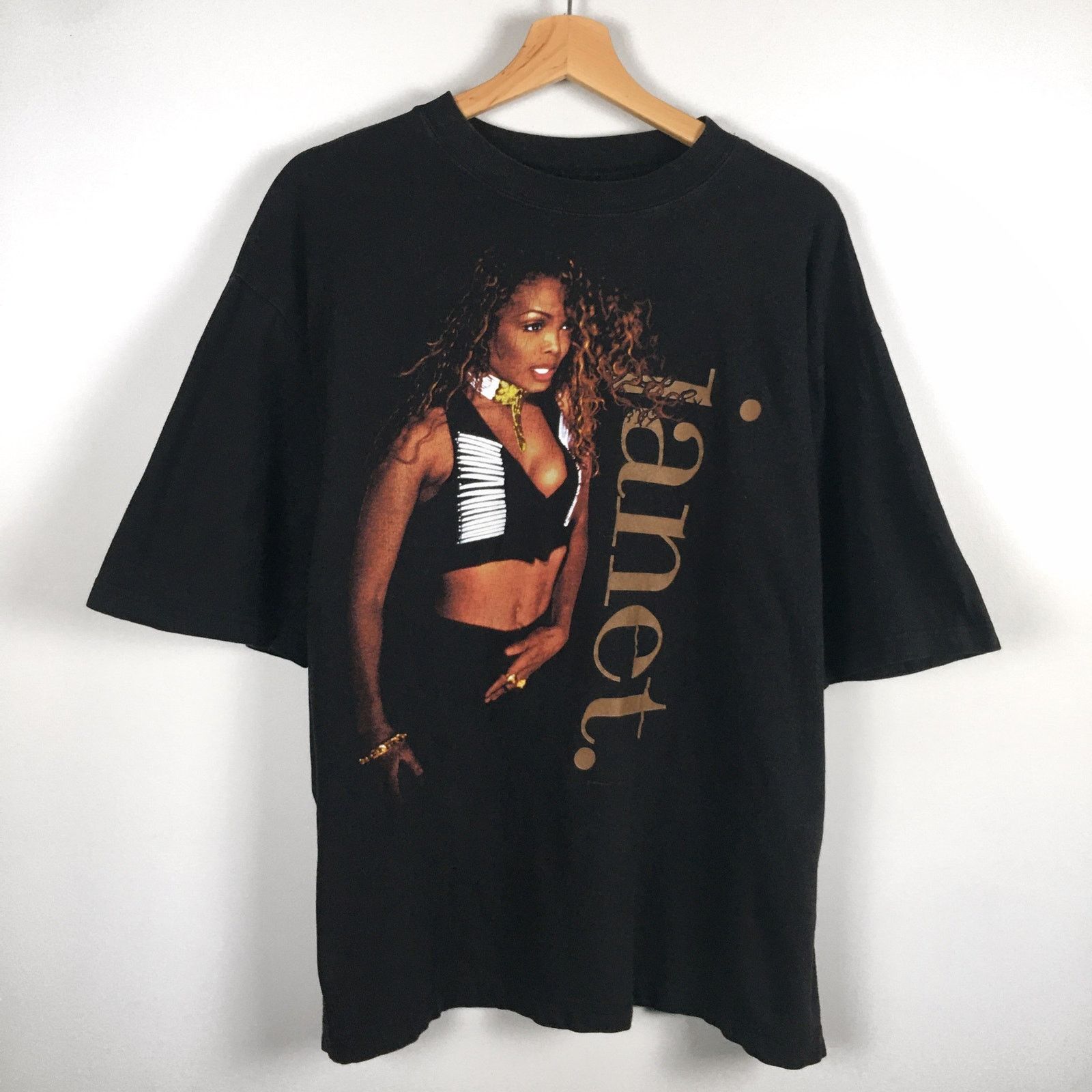 image of Band Tees x Vintage 1993 Janet Jackson World Tour T Shirt Black Band Tee, Men's (Size XL)