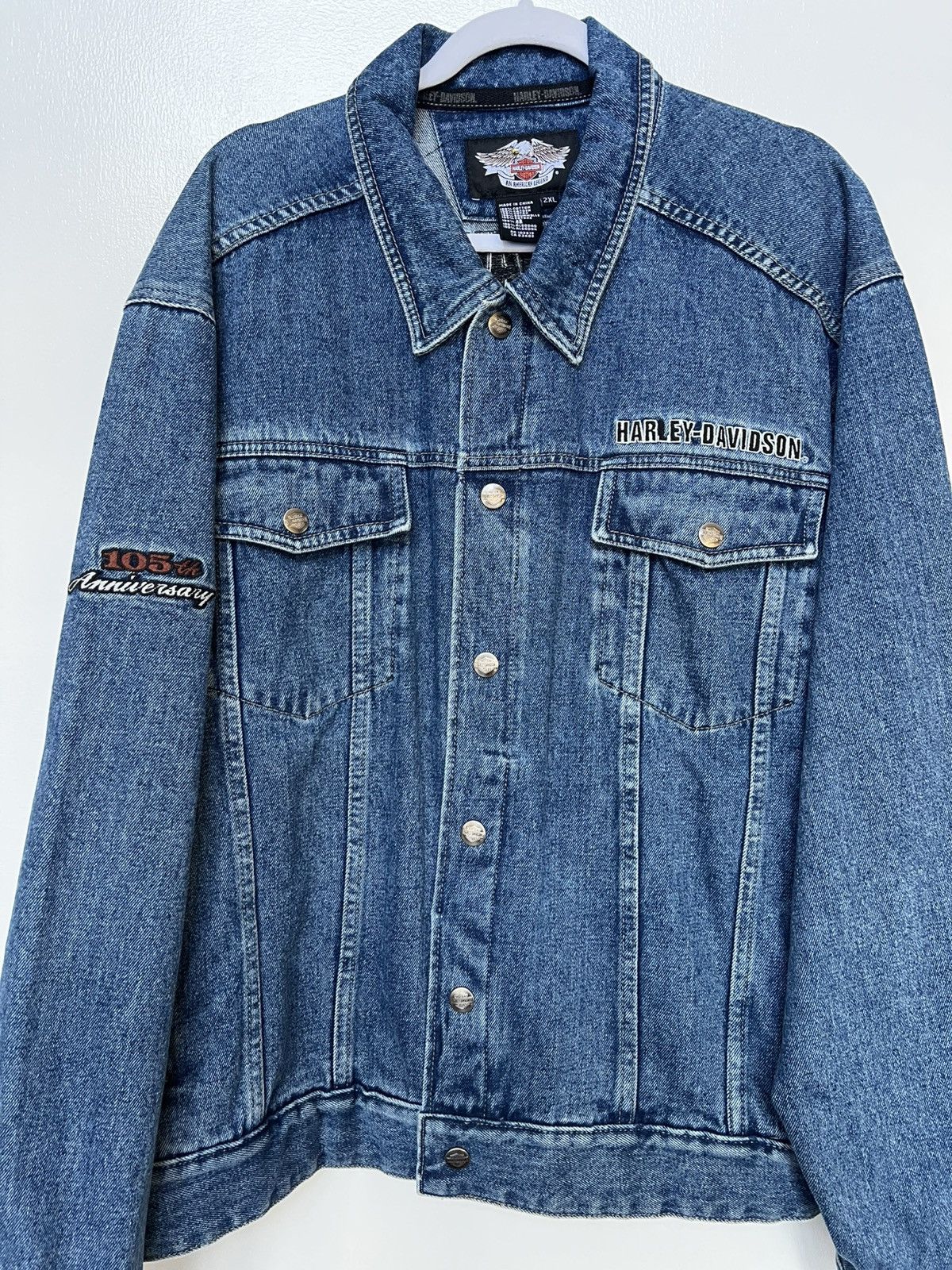 Harley Davidson Harley Davidson 105 Year Anniversary Denim Jacket Size US XXL / EU 58 / 5 - 1 Thumbnail