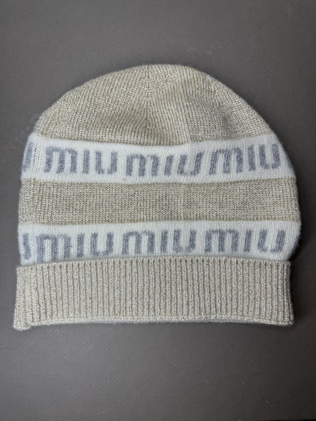 Miu Miu Miu Miu Shimmer Logo Beanie Size ONE SIZE - 1 Thumbnail