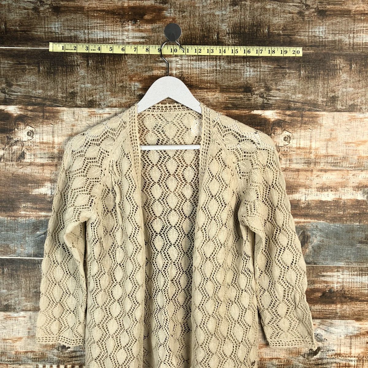 Homespun Knitwear × Japanese Brand Japan vintage crochet meshnet Brown cardigan Knitwear #A1565 Size S / US 4 / IT 40 - 2 Thumbnail