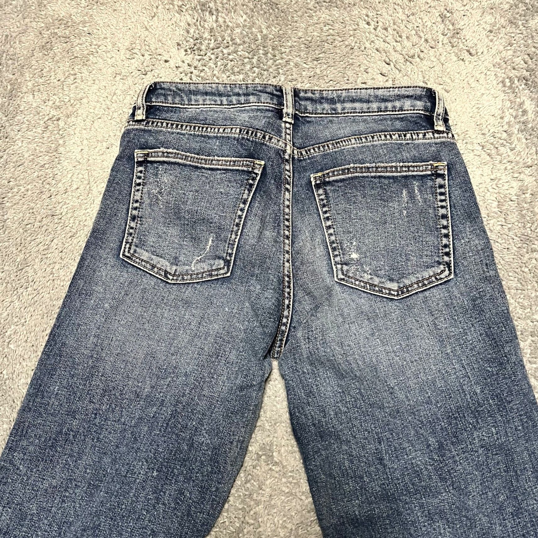 Silver Jeans Co. Silver Jeans Womens Wide-Leg Cropped Blue 26 x 25 Western Thick Stitch Jeans Womens Size 26" / US 2 / IT 38 - 4 Thumbnail