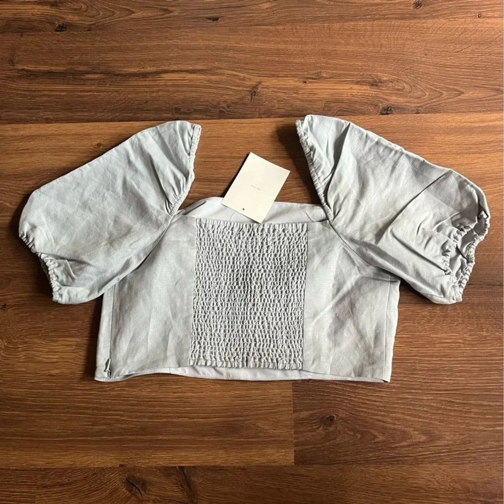 Oak + Fort 🌿 NWT Linen/Lin Blend Puff Sleeve Blouse 🌿 Size L / US 10 / IT 46 - 10 Thumbnail
