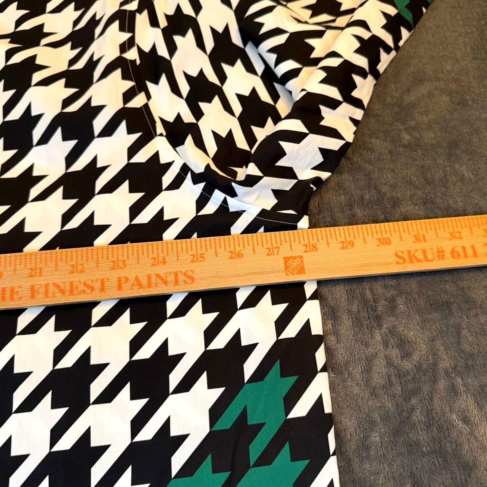 Murano Murano Houndstooth Button Down Shirt Black White Green 100% Cotton Mens 3XT NWT Size US XXL / EU 58 / 5 - 7 Thumbnail