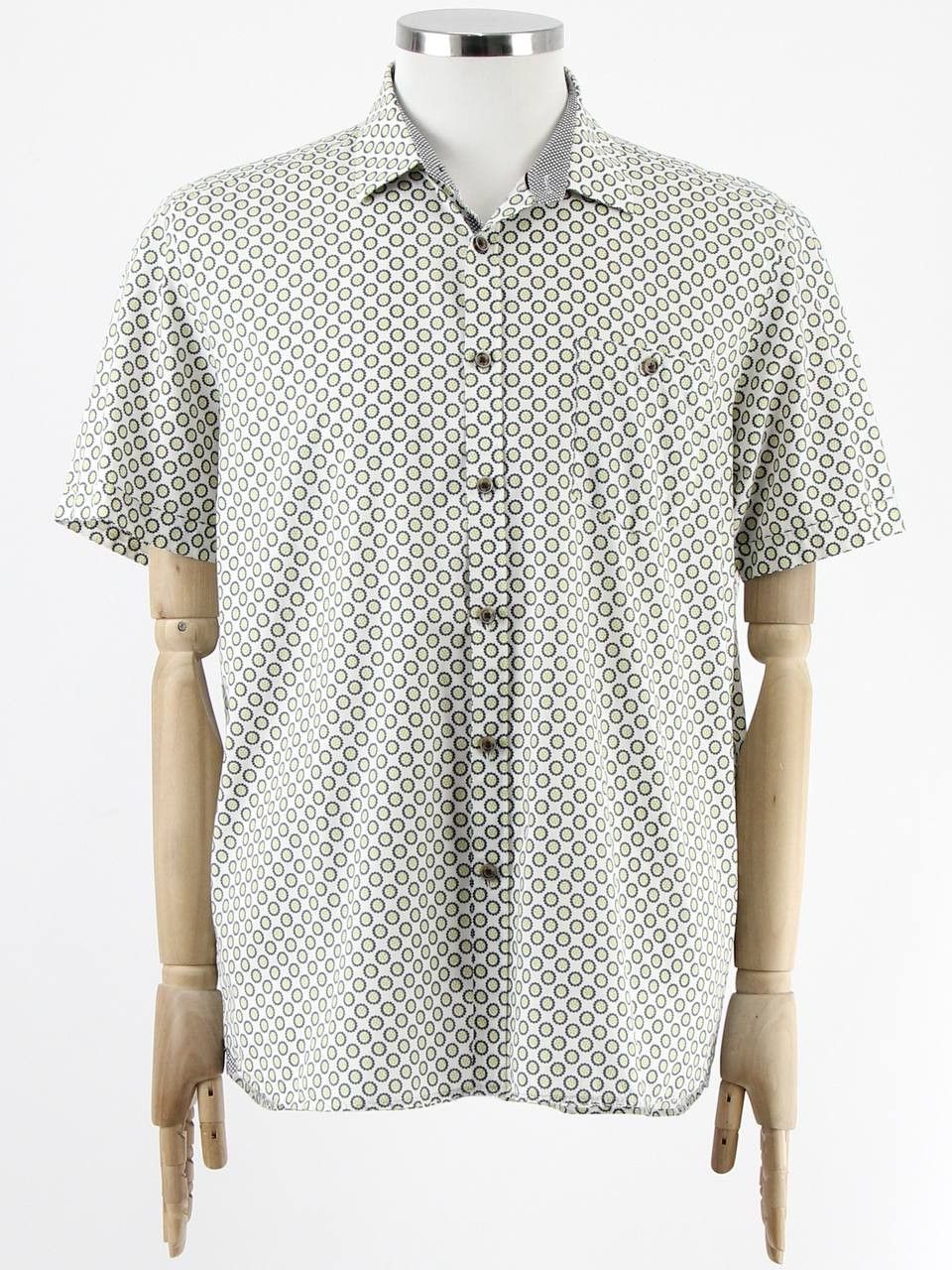 Ted Baker TED BAKER White printed short-sleeved shirt Size US XL / EU 56 / 4 - 1 Thumbnail