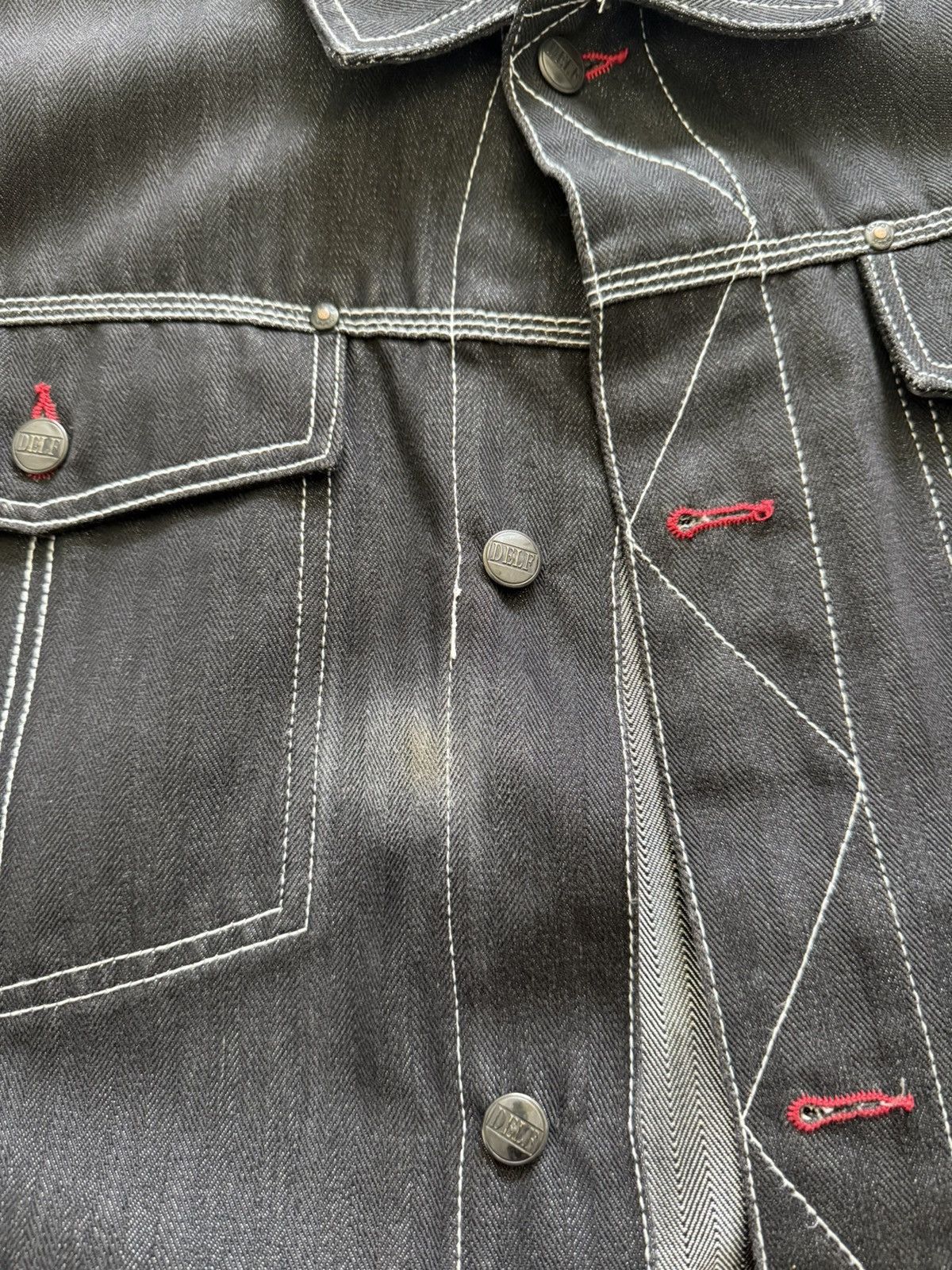Japanese Brand Vintage Delf Jeans black denim jean jacket Size US XL / EU 56 / 4 - 3 Thumbnail