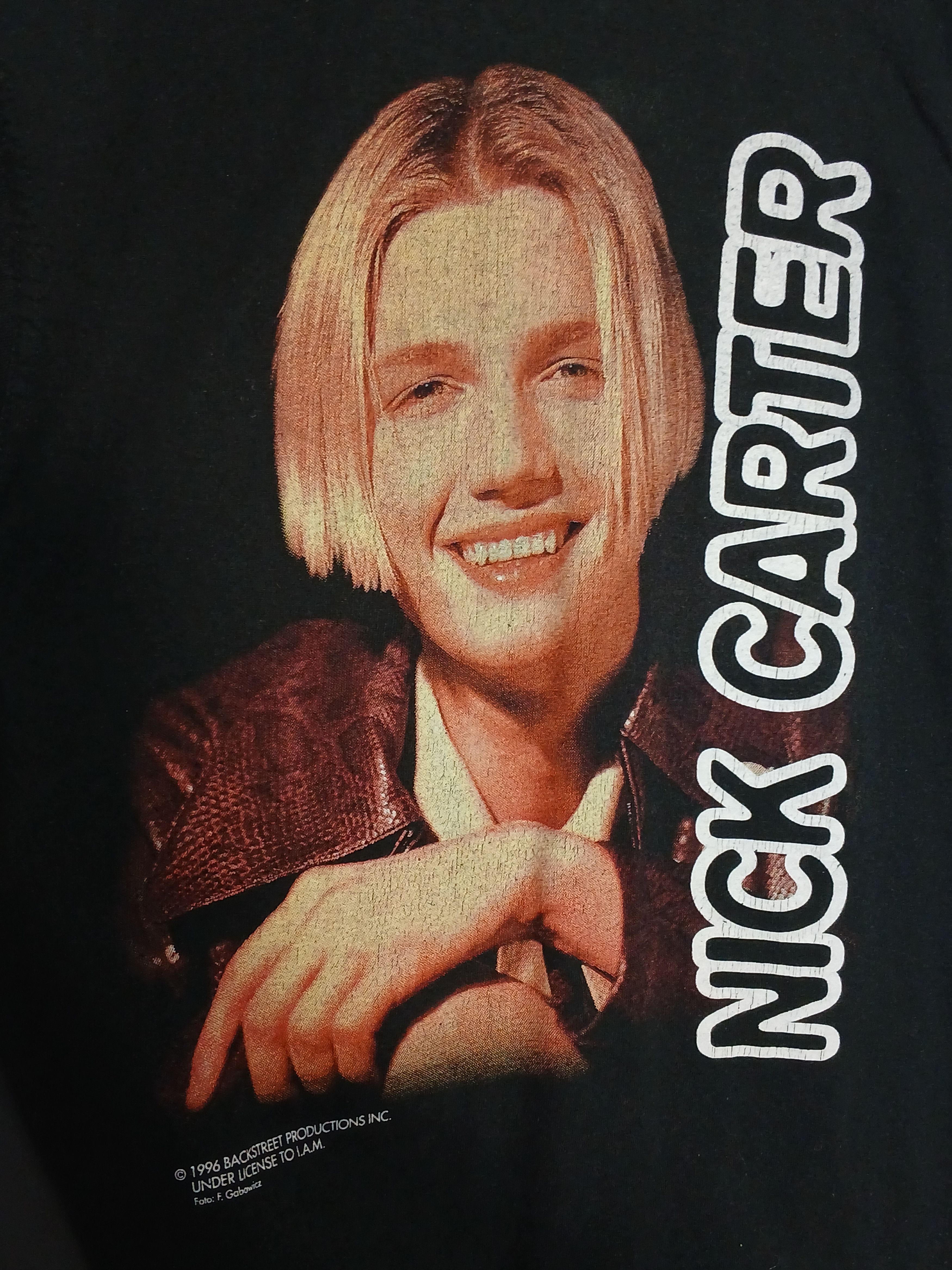 Band Tees × Vintage Vintage 1996 Backstreet Boys Nick Carter T-Shirt Size US S / EU 44-46 / 1 - 3 Thumbnail