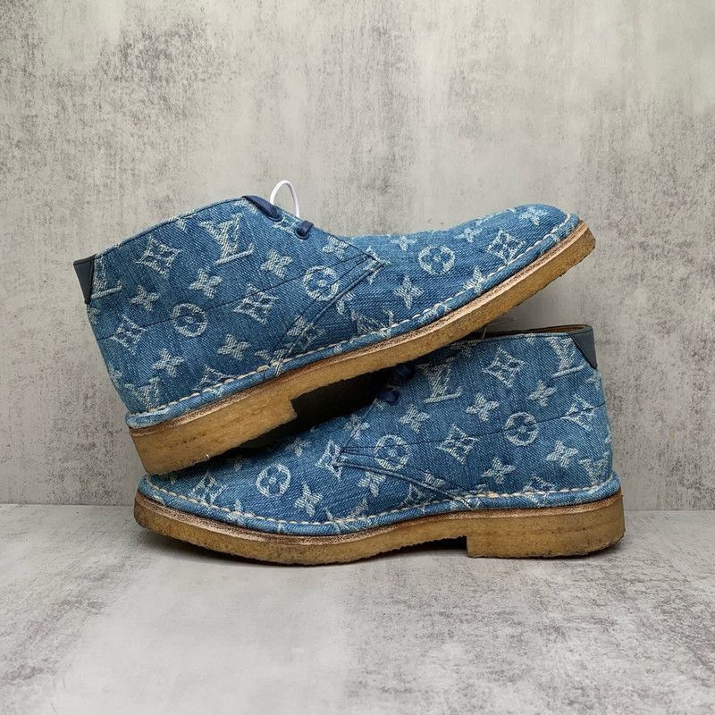 Louis Vuitton Louis Vuitton Blue Monogram Denim Short Boots - Size US 5.5 / IT 35.5 - 6 Thumbnail