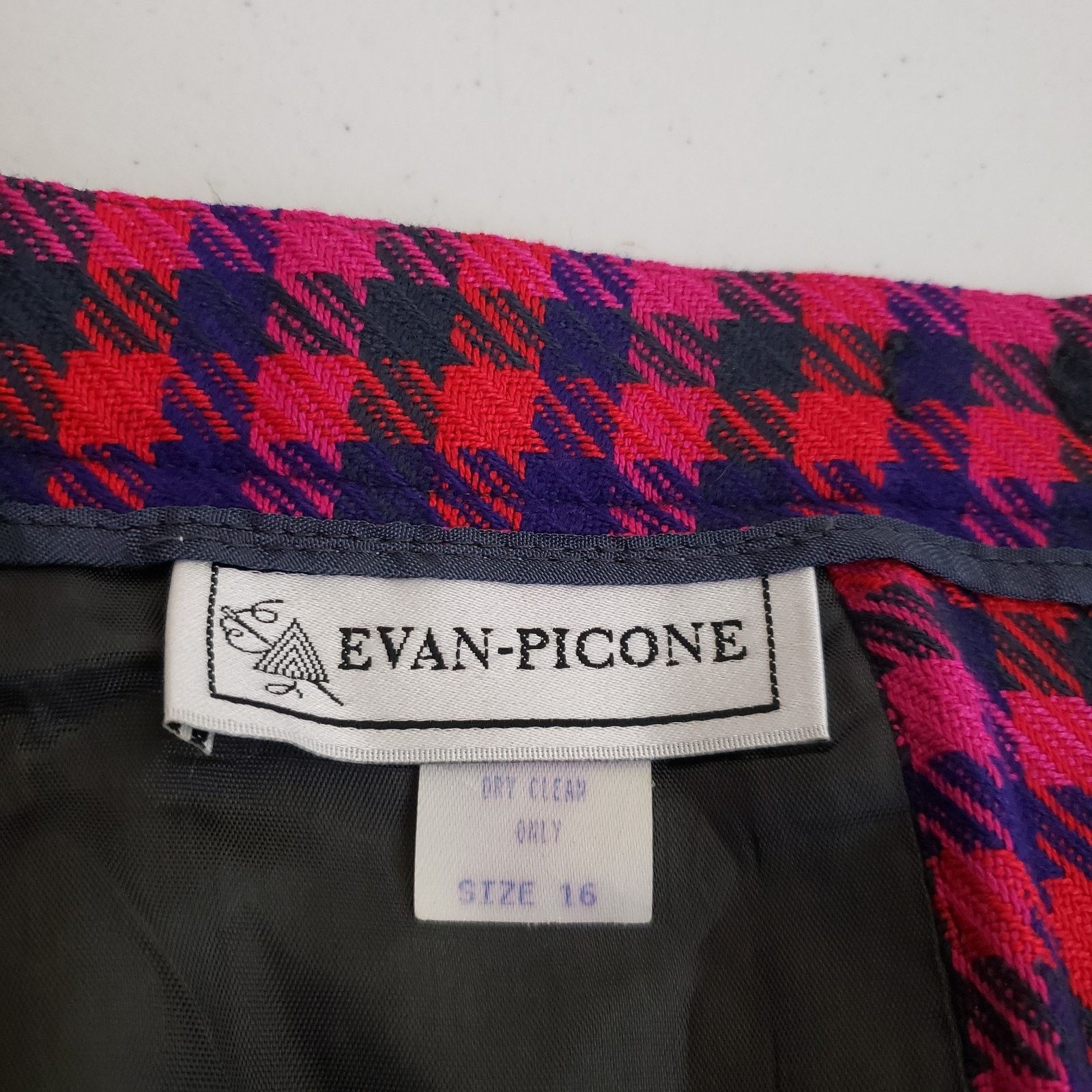 Evan Picone Evan Picone Houndstooth Wool Plaid Blazer Jacket Skirt Suit Size XXL / US 16-18 / IT 52-54 - 10 Thumbnail