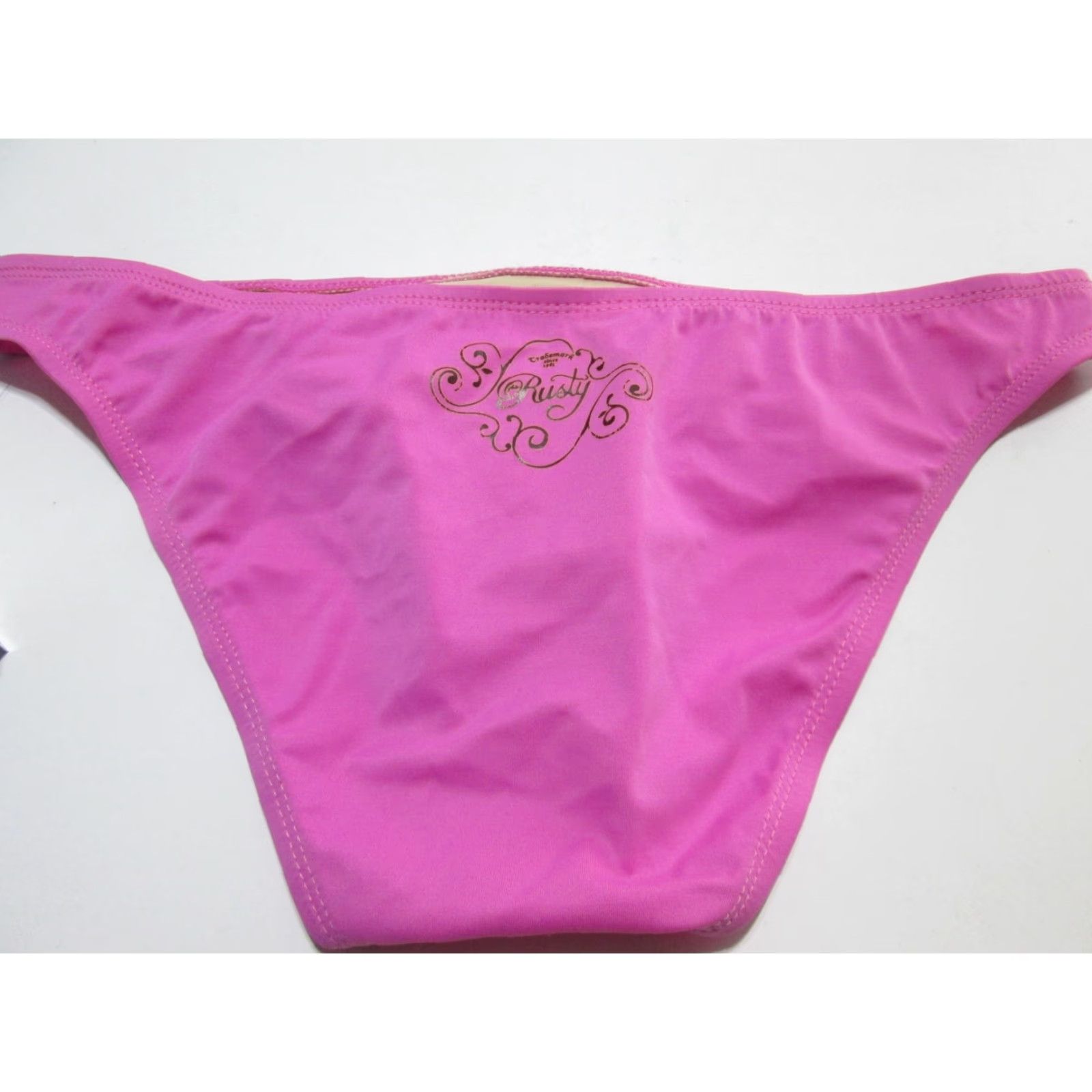 Rusty Rusty Womens Bikini Bottom M Fuchsia Cheeky Stretch Logo Beachwear NWT Size 32" / US 10 / IT 46 - 2 Thumbnail