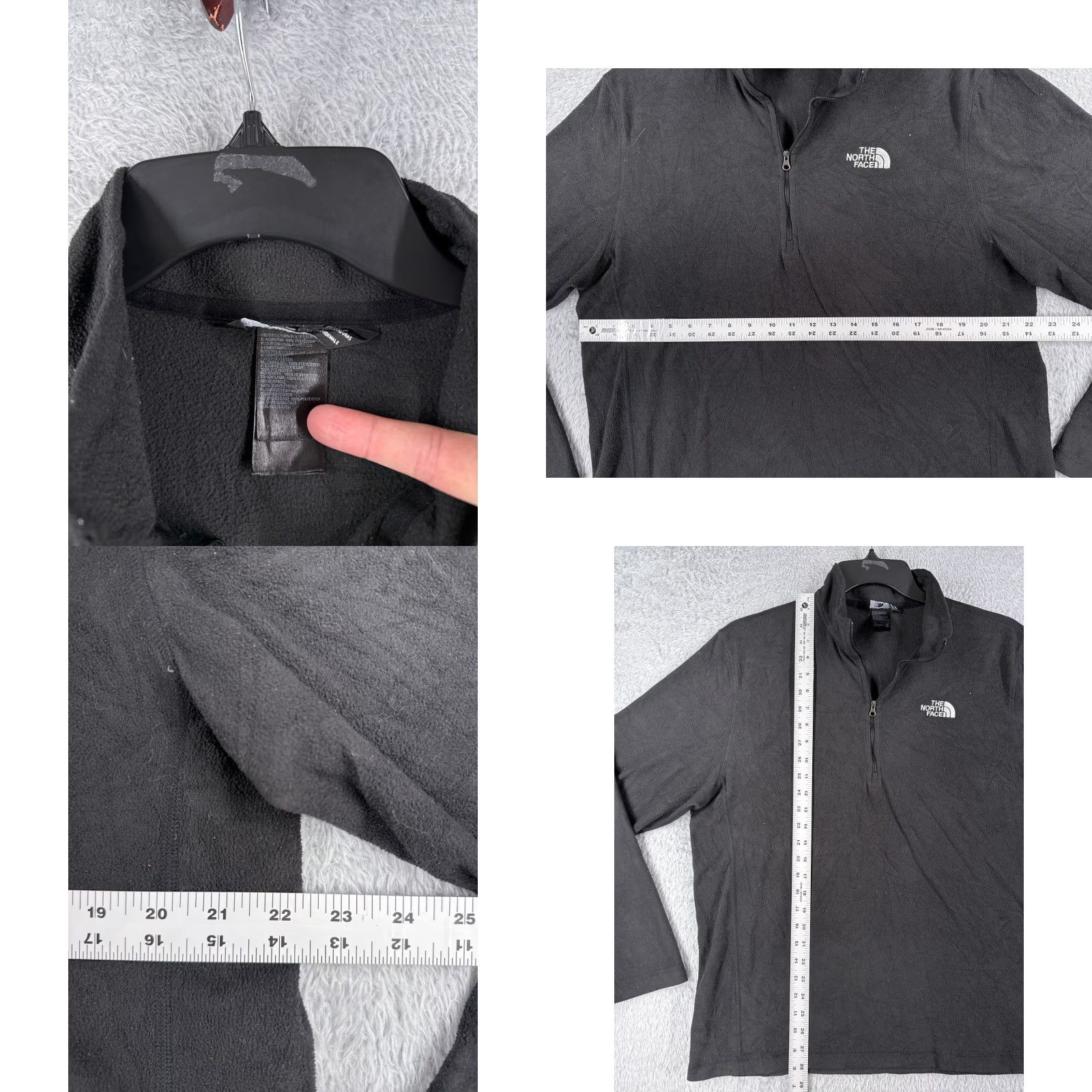 The North Face The North Face Sweater Mens Large Gray 1/4 Zip Polyester Fleece Mock Neck Shirt Size US L / EU 52-54 / 3 - 8 Thumbnail