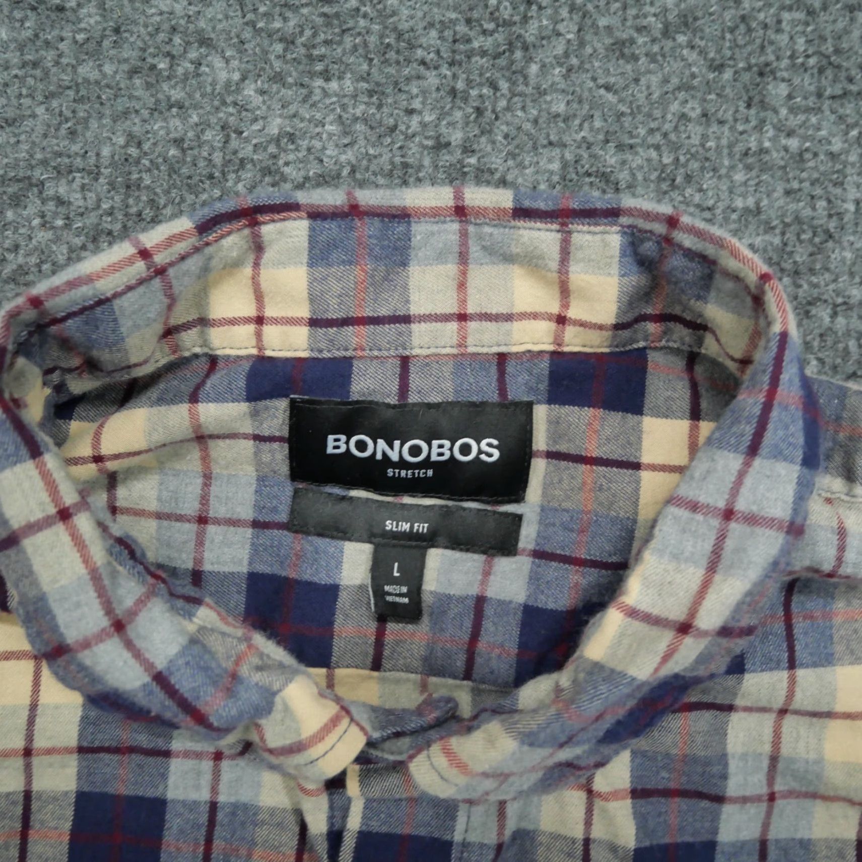 Bonobos Bonobos Shirt Mens L Blue Plaid Button-Up Slim Fit Lightweight Flannel Size US L / EU 52-54 / 3 - 4 Thumbnail